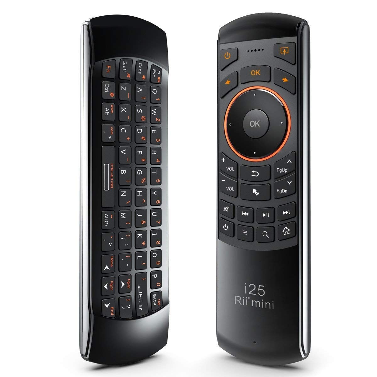 Rii K25 Multifunction Portable 2.4GHz Mini Wireless Fly Mouse Keyboard Black
