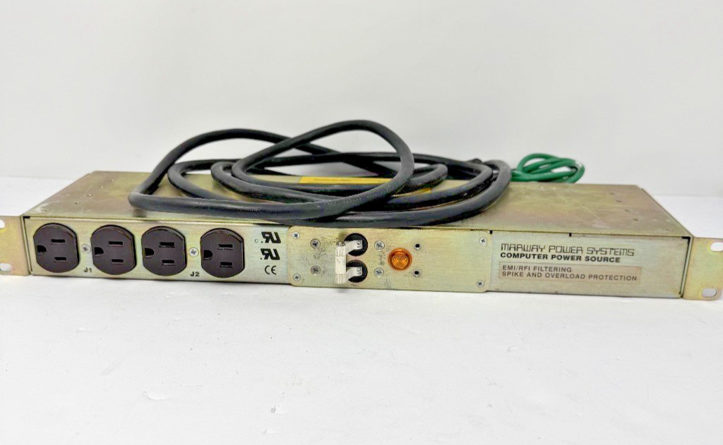 Marway Power Systems 12-Outlet 1U Rackmount PDU EMI/RFI Surge Protector
