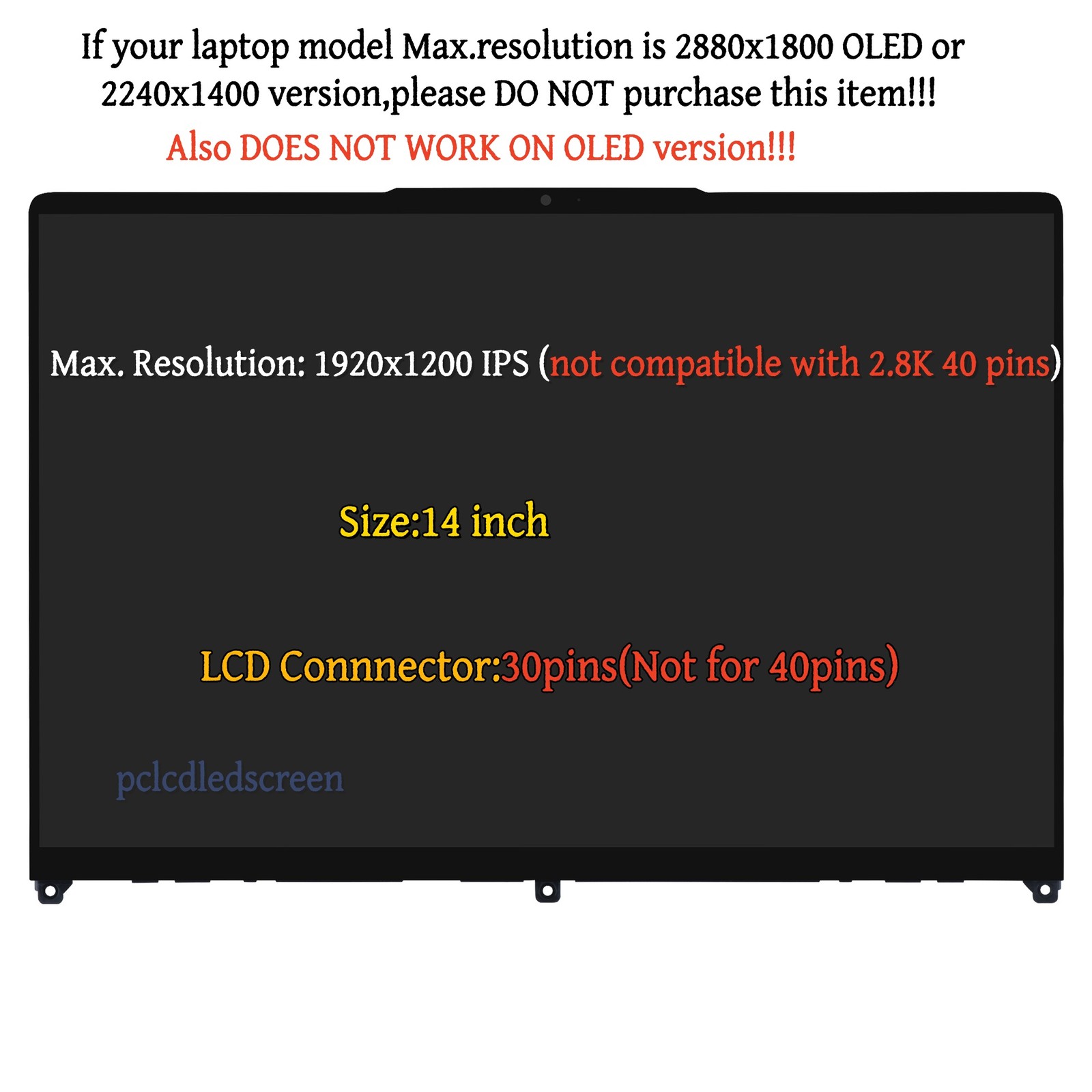 For Lenovo IdeaPad Flex 5 14IAU7 LCD Touch Screen 82R70006US M140NW4D R4 HW 1.1