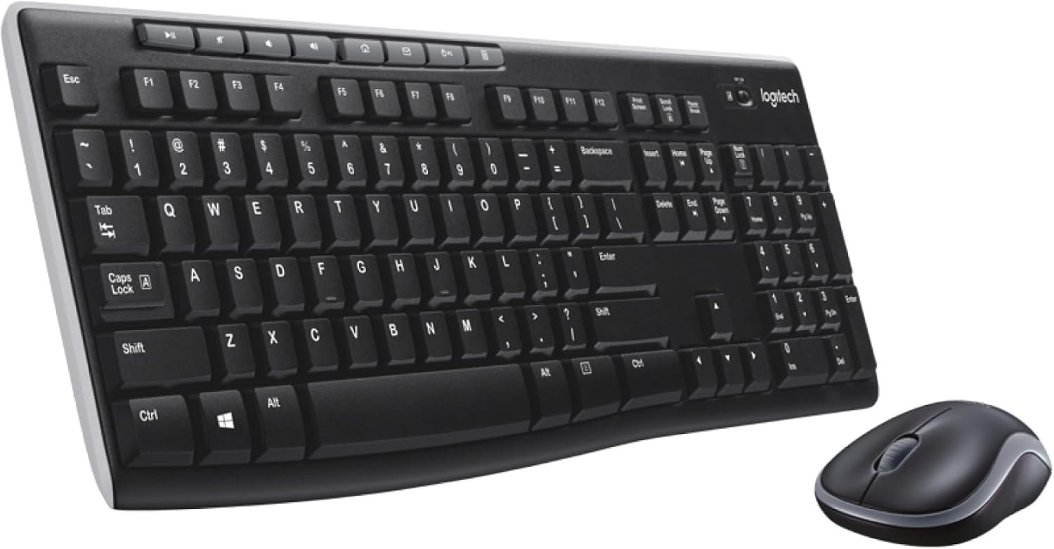 Logitech MK270 Full Size Wireless Keyboard and Mouse Combo - Black