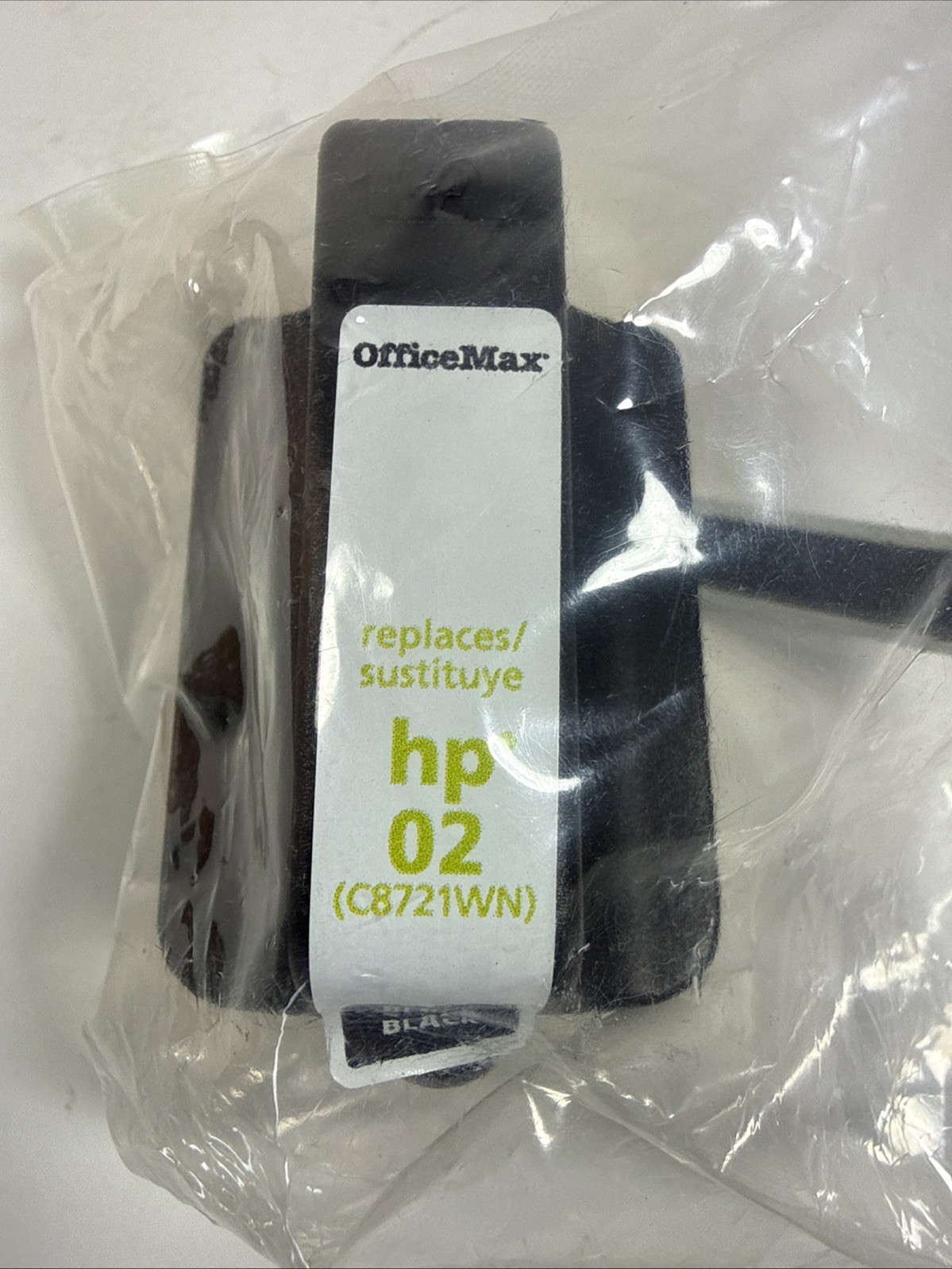 C8721WN office max HP02 Black Ink Sealed In Bag