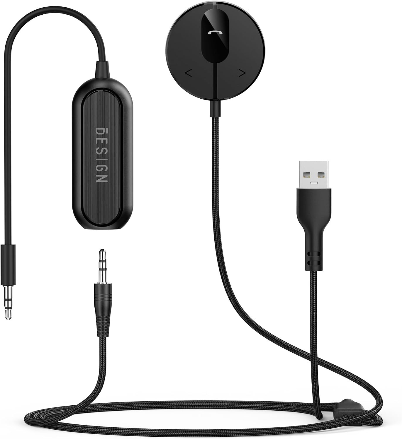 BK01 Bluetooth Car Kit, Wireless Aux Receiver for Handsfree Calls and Music Stre