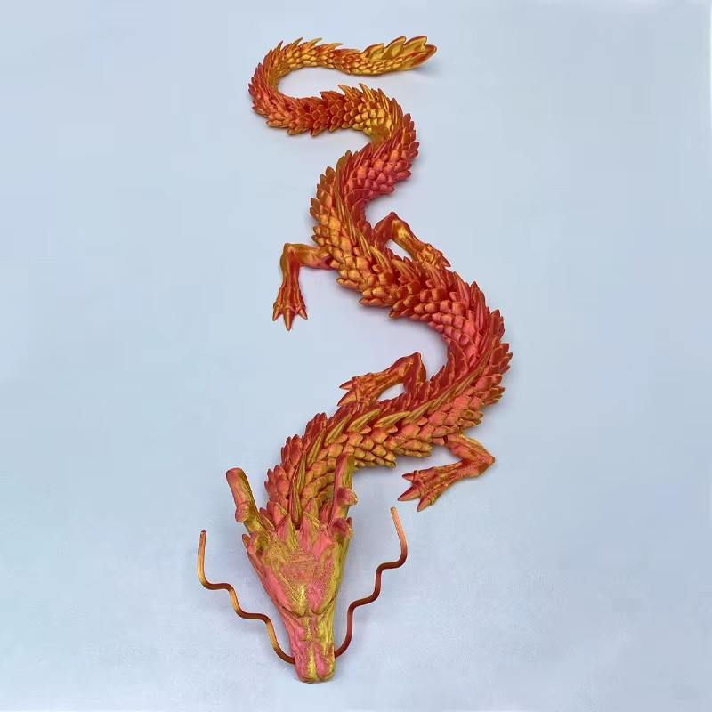 60Cm 3D Printing Dragon Toy Chinese Dragon Joint Rotated Colorful Handicrafts De
