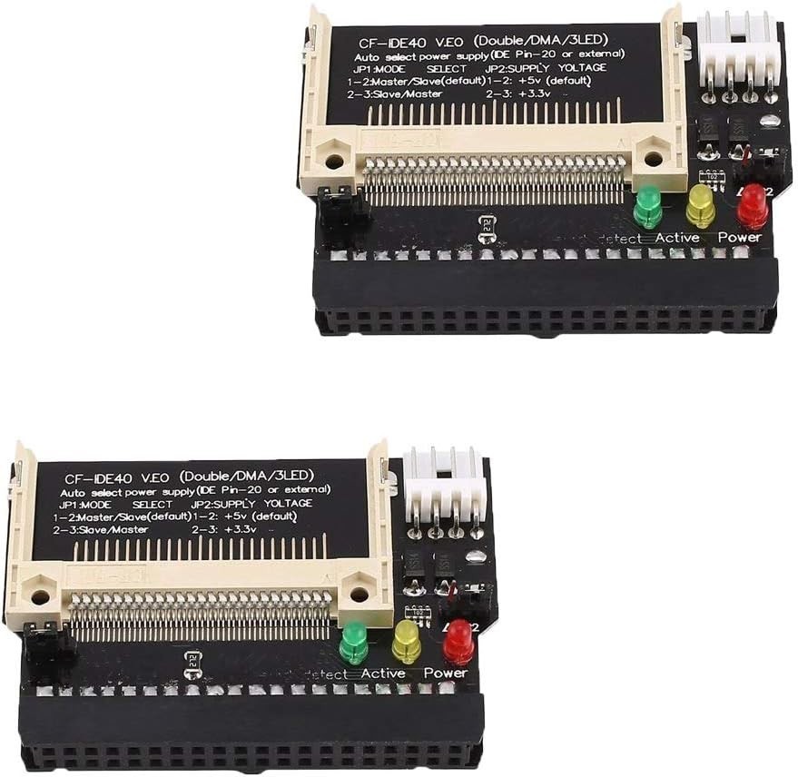 2Pcs Compact Flash CF Card to 3.5 Female 40 Pin IDE Hard Drive