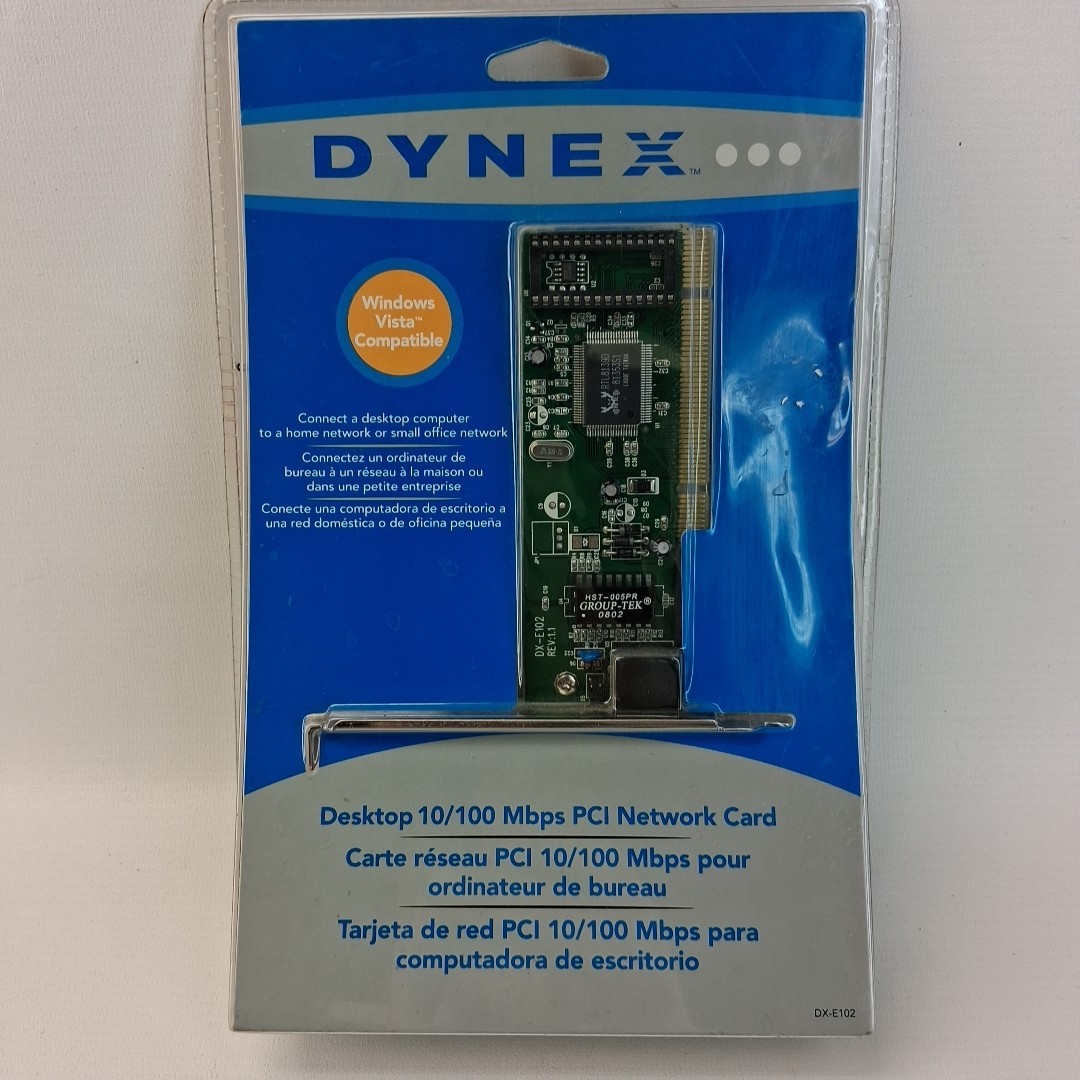 Dynex 10/100 Mbps PCI Network Card DX-E102 Realtek Plug & Play 32 Bit New