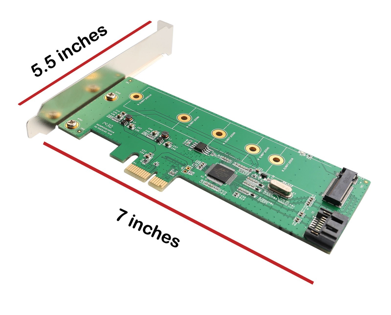 OPEN BOX-M.2 B-key SSD and SATA III Port HDD PCI-e x1 Card with RAID