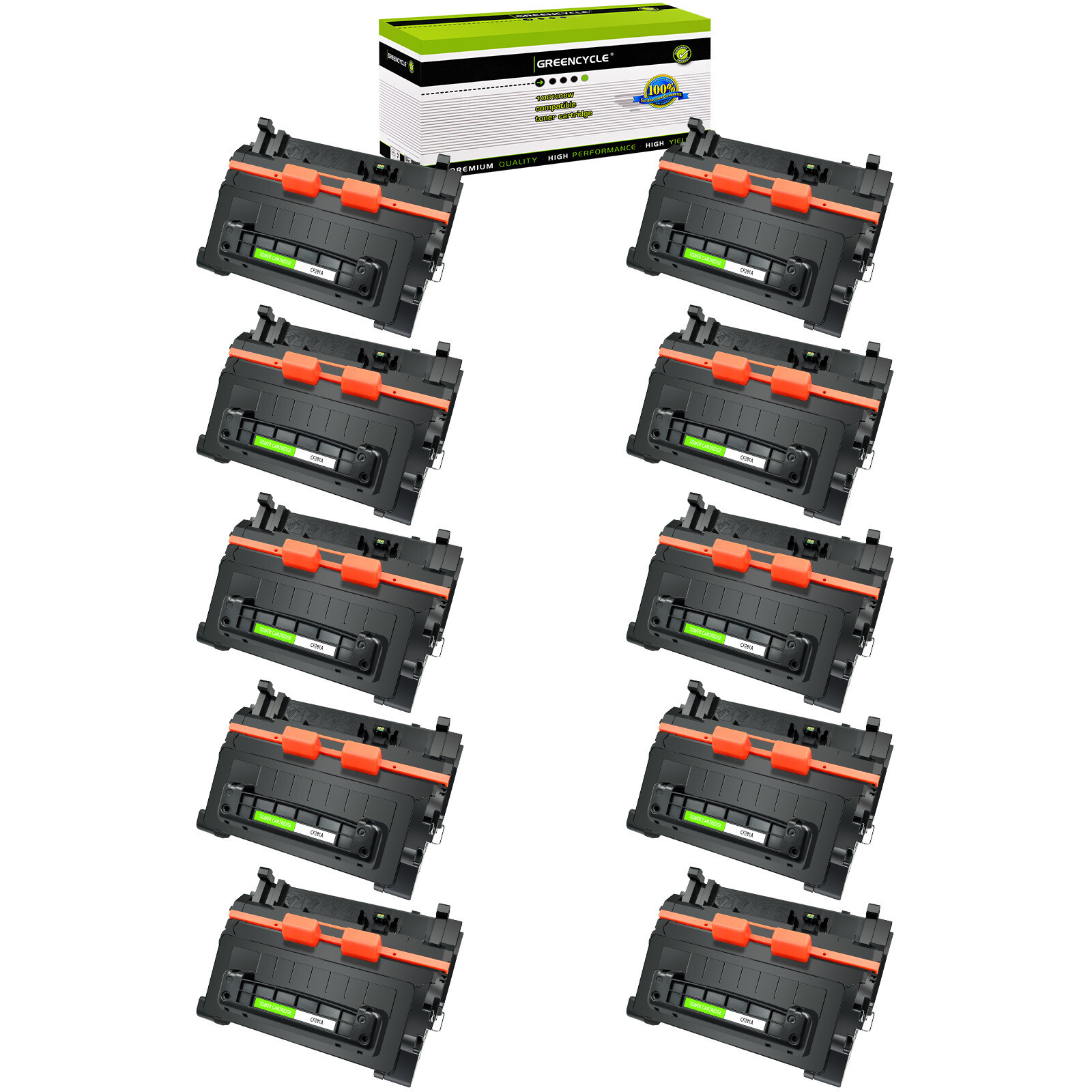 10PK CF281A Toner Compatible With HP 81A LaserJet Enterprise M605 M606 M630 MFP