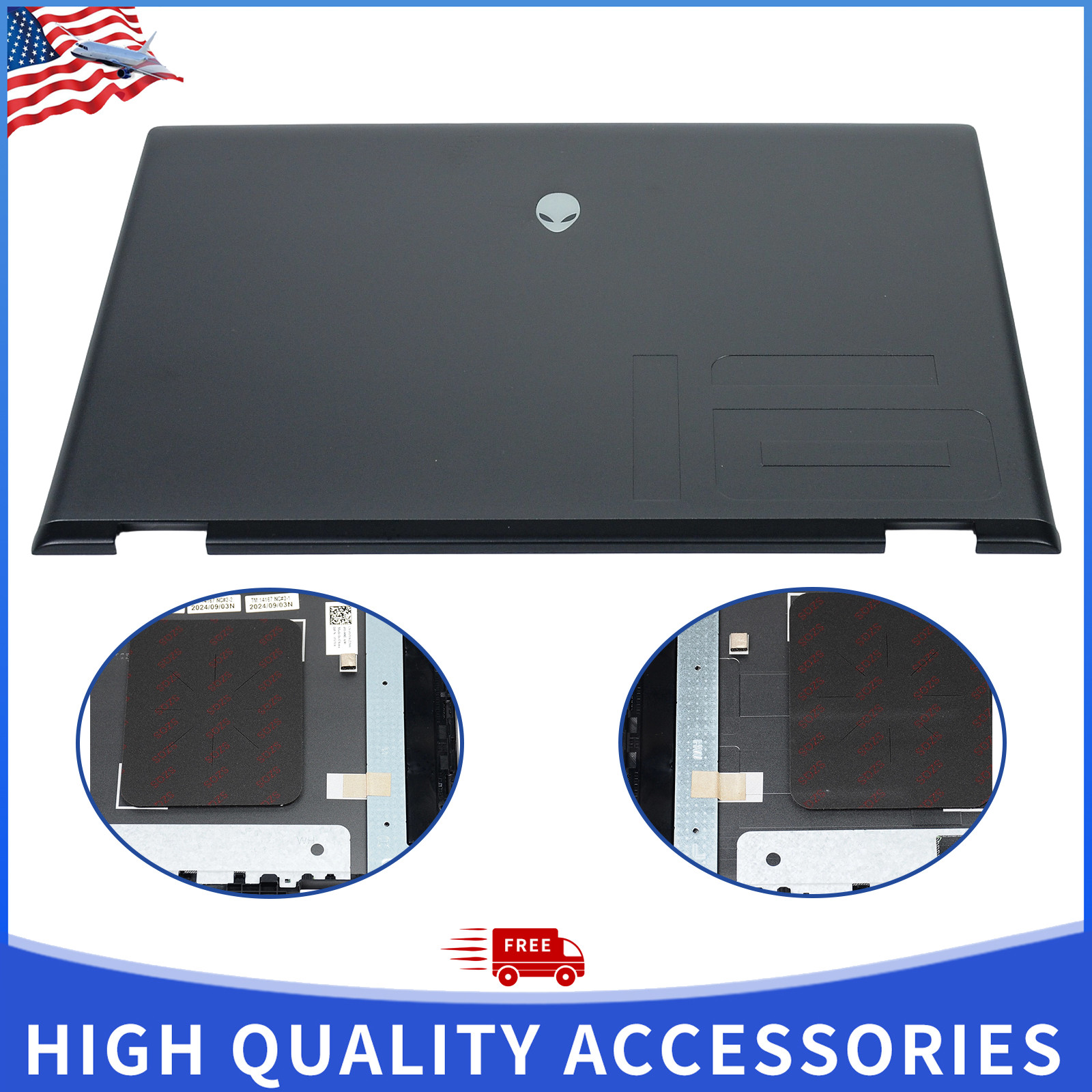 New LCD Back Cover Top Case for Dell Alienware M16 R2 Gaming Laptop 05Y5Y8 Part