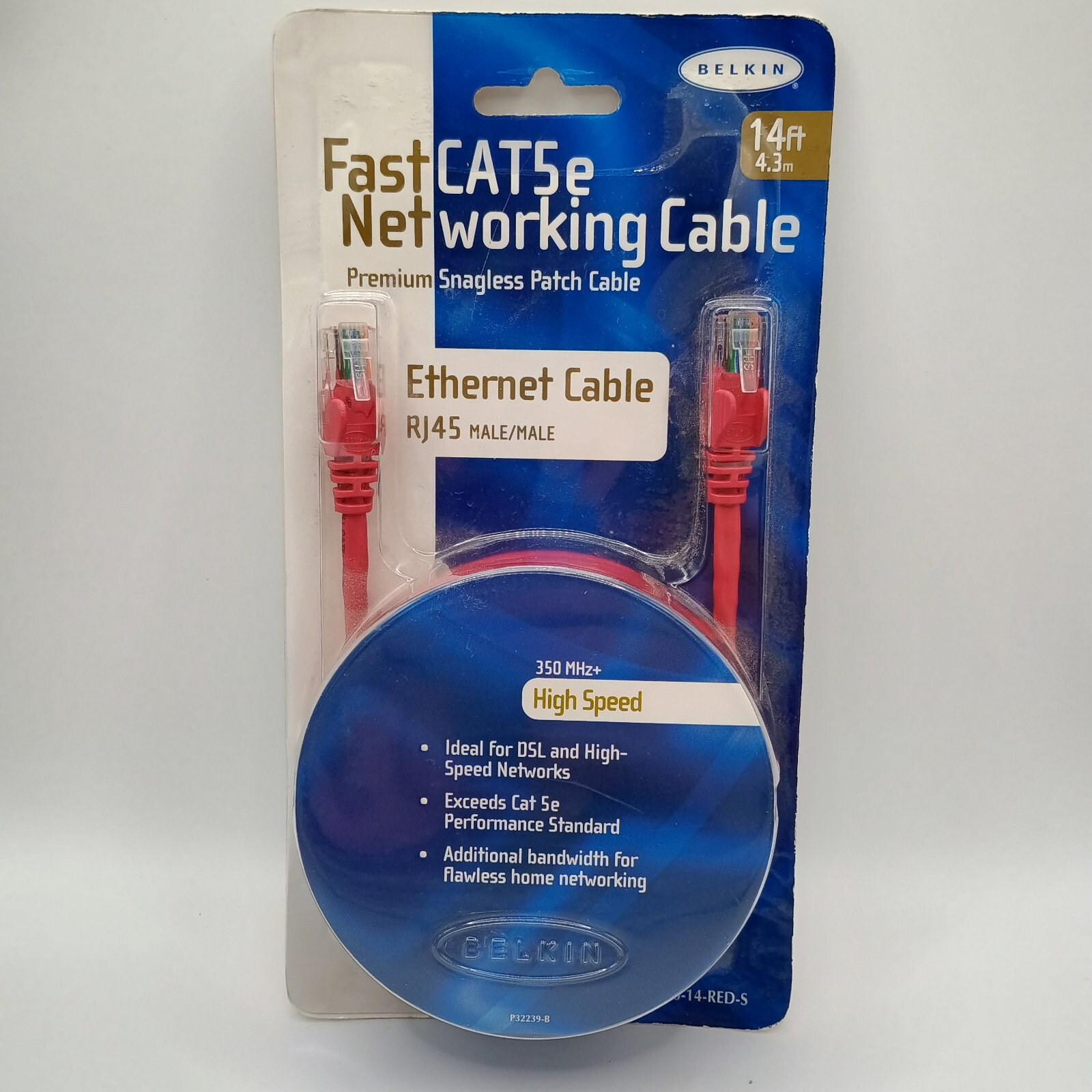 14FT Fast CAT5e Networking Cable RJ45 High Speed Bandwidth Premium Patch Cable