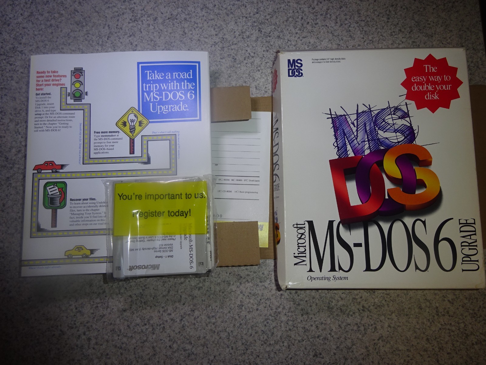 Microsoft MS DOS 6 Upgrade 3.5" Disks Operating System