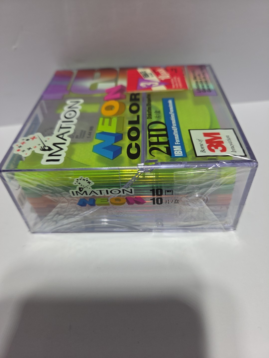 10 Pack Imation Neon Diskettes IBM Formatted 2HD 1.44MB New Sealed