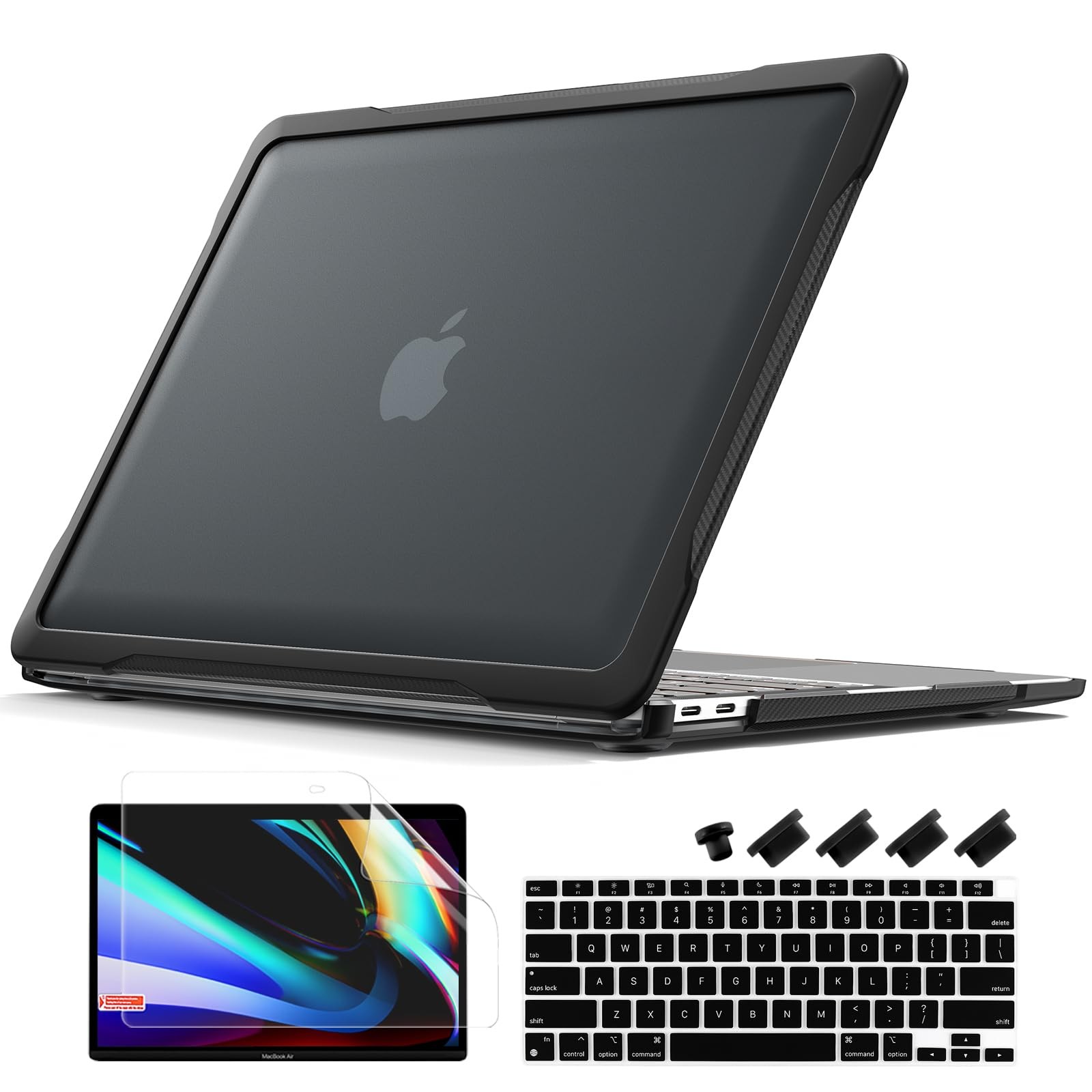 4In1 Ultimate Case For MacBook Air 13 Inch 20182020 Black Protective Cover