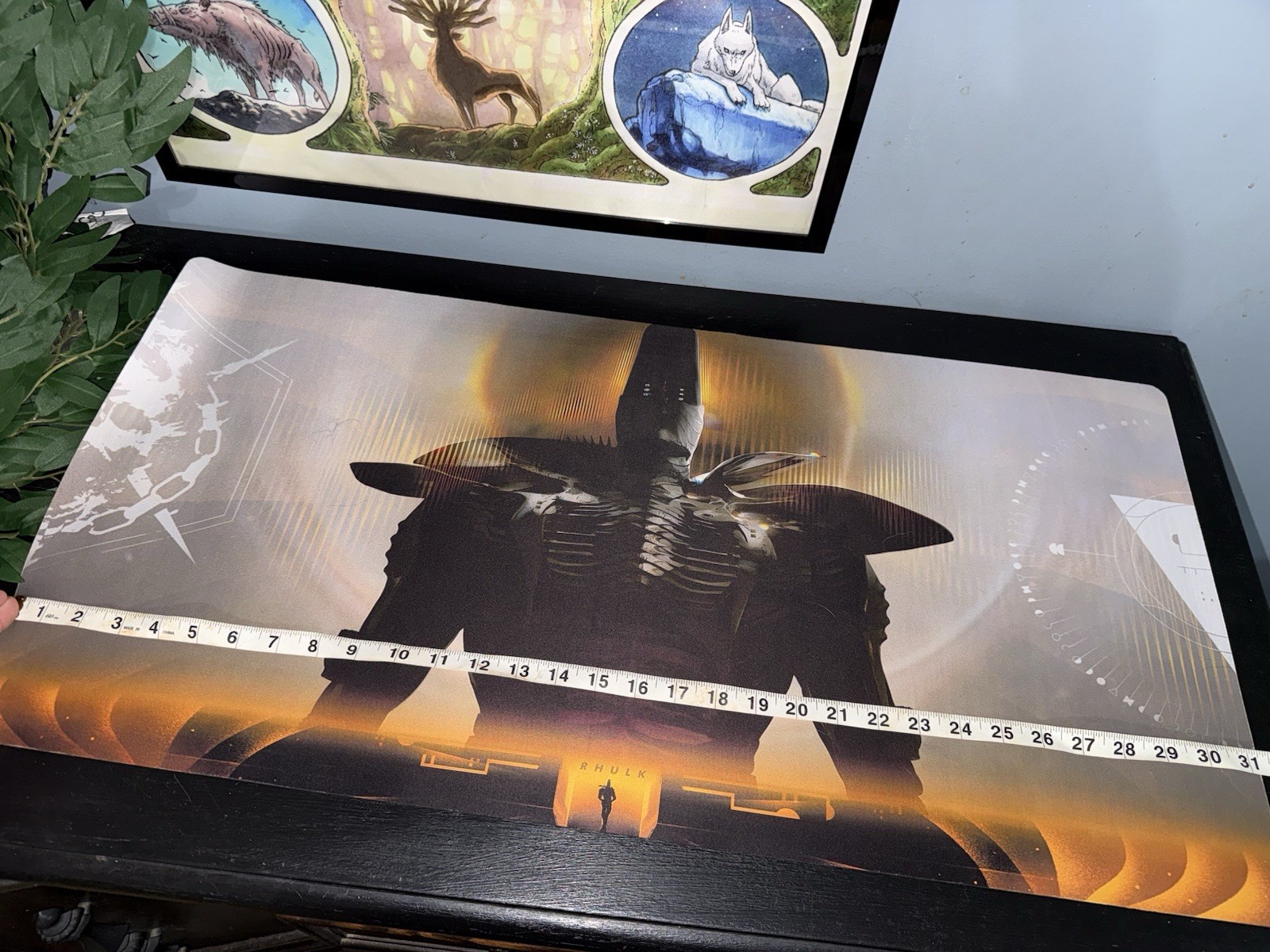 Destiny Extra Large Custom Mouse Pad 31x16 Inches Rhulk Pantheon Emblem Design
