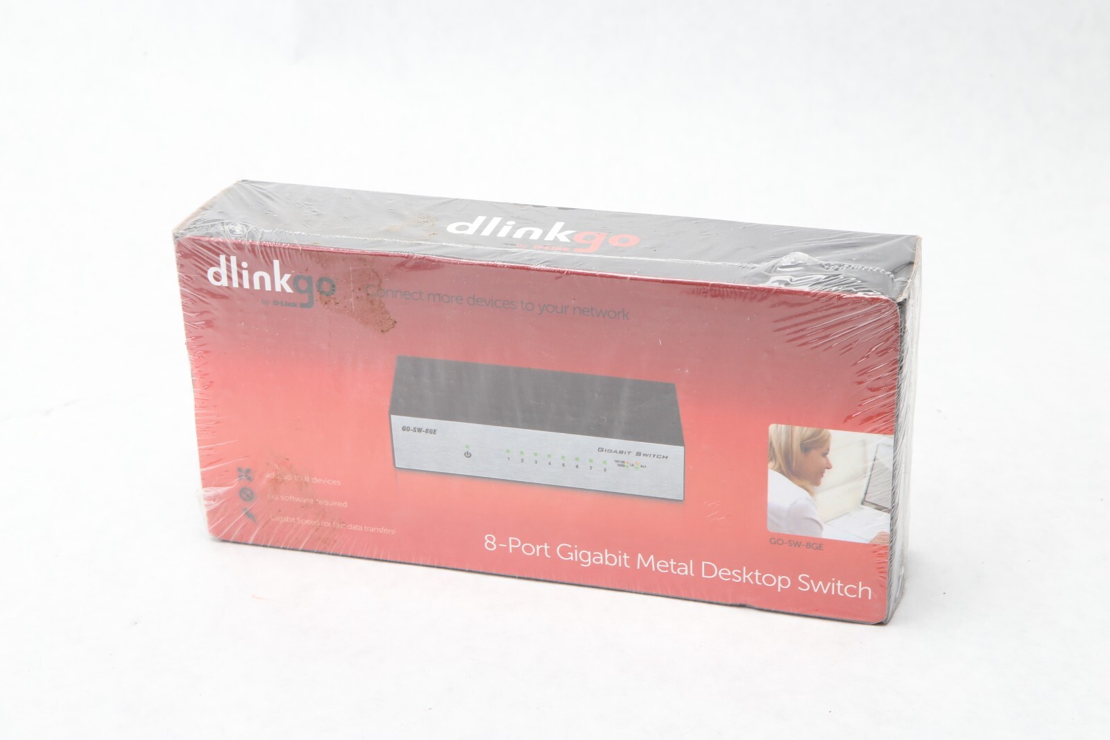 New Dlinkgo- 8-Port Gigabit Metal Desktop Switch I33