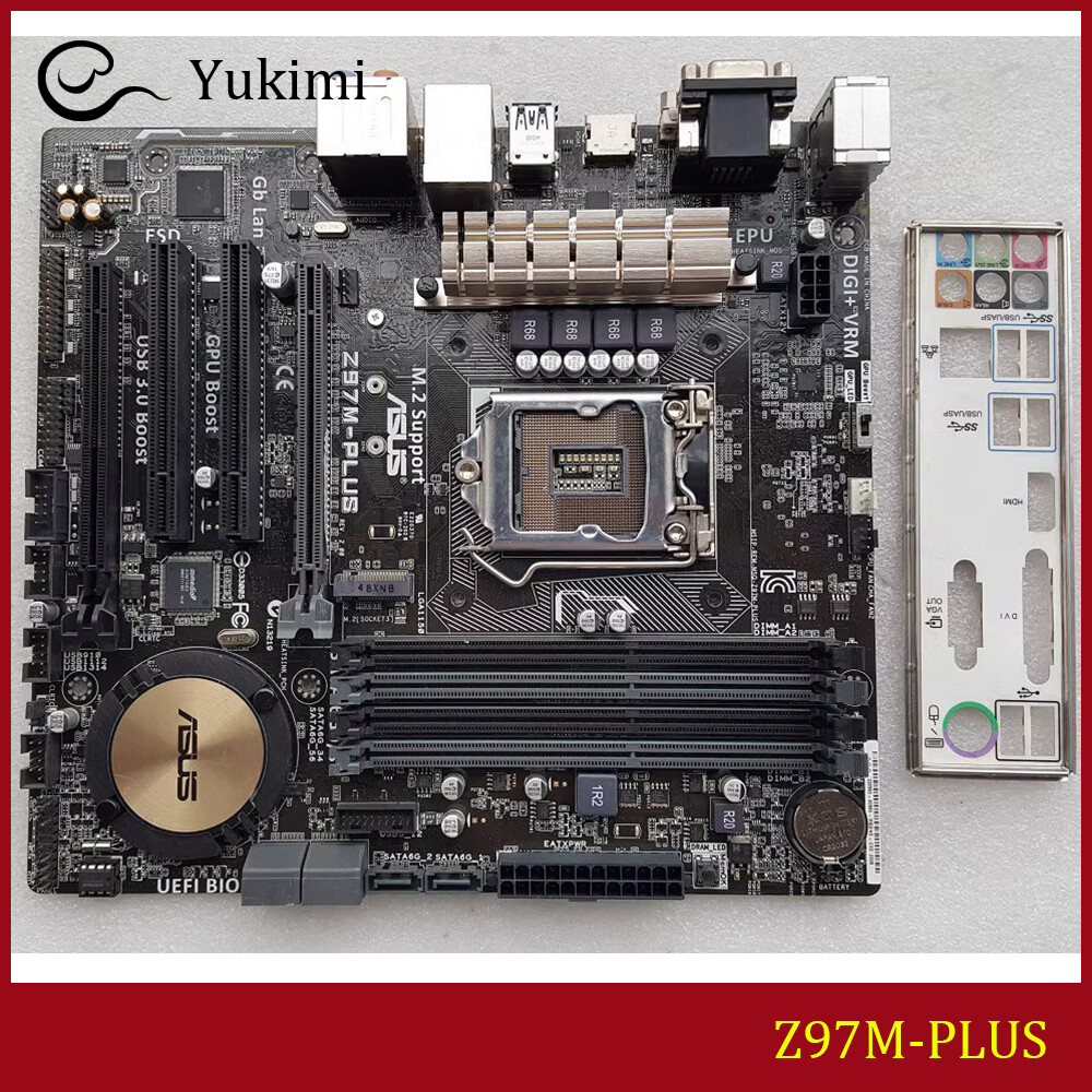 FOR ASUS Z97M-PLUS LGA 1150 DDR3*4 32GB HDMI DVI VGA Micro ATX Motherboard Test