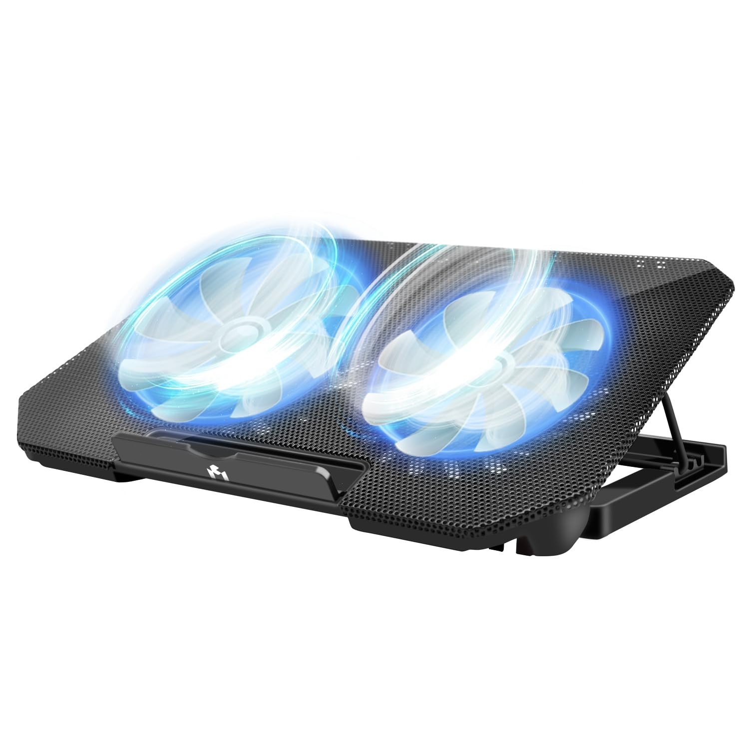 FOBELEC Laptop Cooling Pad 2 Fans LED Lights 2 USB Ports 5 Height Metal Mesh