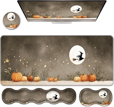 Ergonomic Keyboard Wrist Rest & Mouse Pad Wrist Rest Set,XL Gaming Desk Mat 31.5