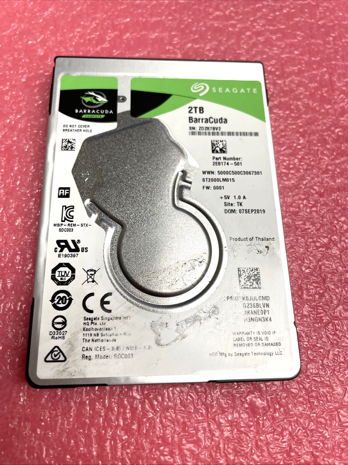 ORIGINAL SEAGATE HDD 2TB (SDC003) ST2000LM15-WORKING-