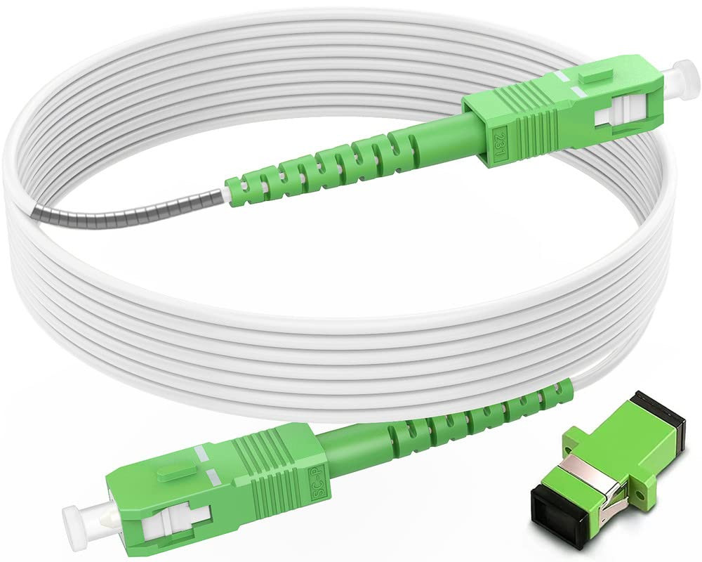 OS2 SCA to SCA Fiber Optic Internet Cable Armored, 65Ft/20M
