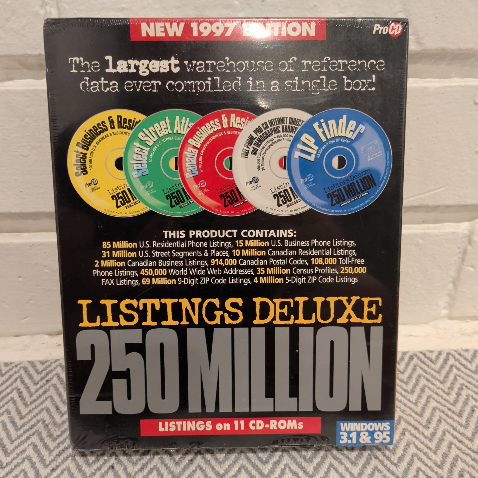 1997 MEGA RARE USA 250 MILLIONS LISTINGS DELUXE ON 11 CD ROMS BY ACXIOM CO PROCD