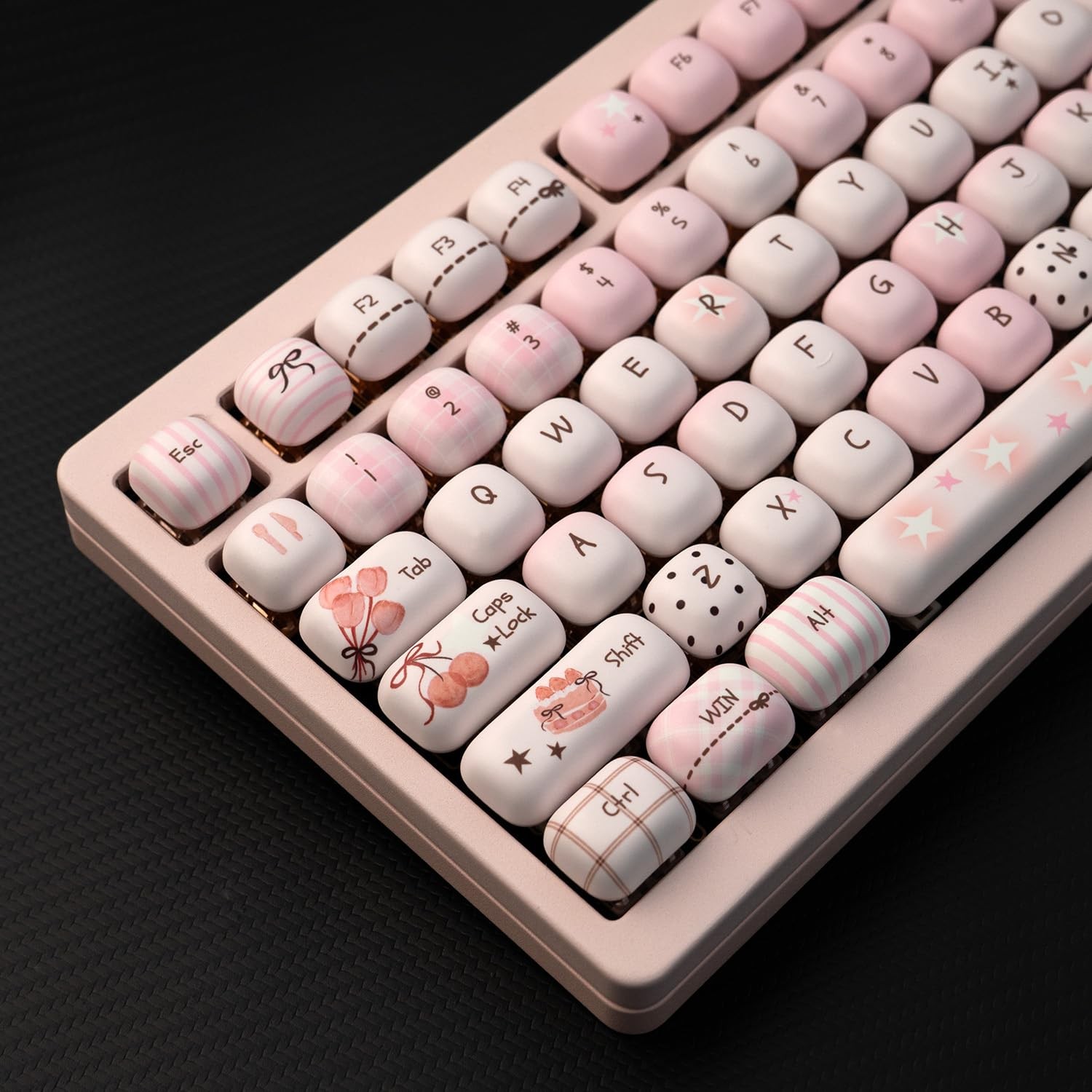 MOG Profile Keycap Pink PBT Cute Custom Mechanical Gaming PC Keyboard Set