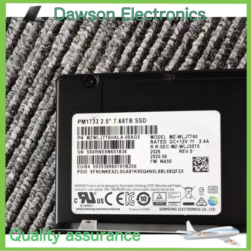 Used Samsung MZ-WLJ7T60 PM1733 7.68TB NVME PCIe Gen4 U.2 2.5" SSD  Fast Shipping