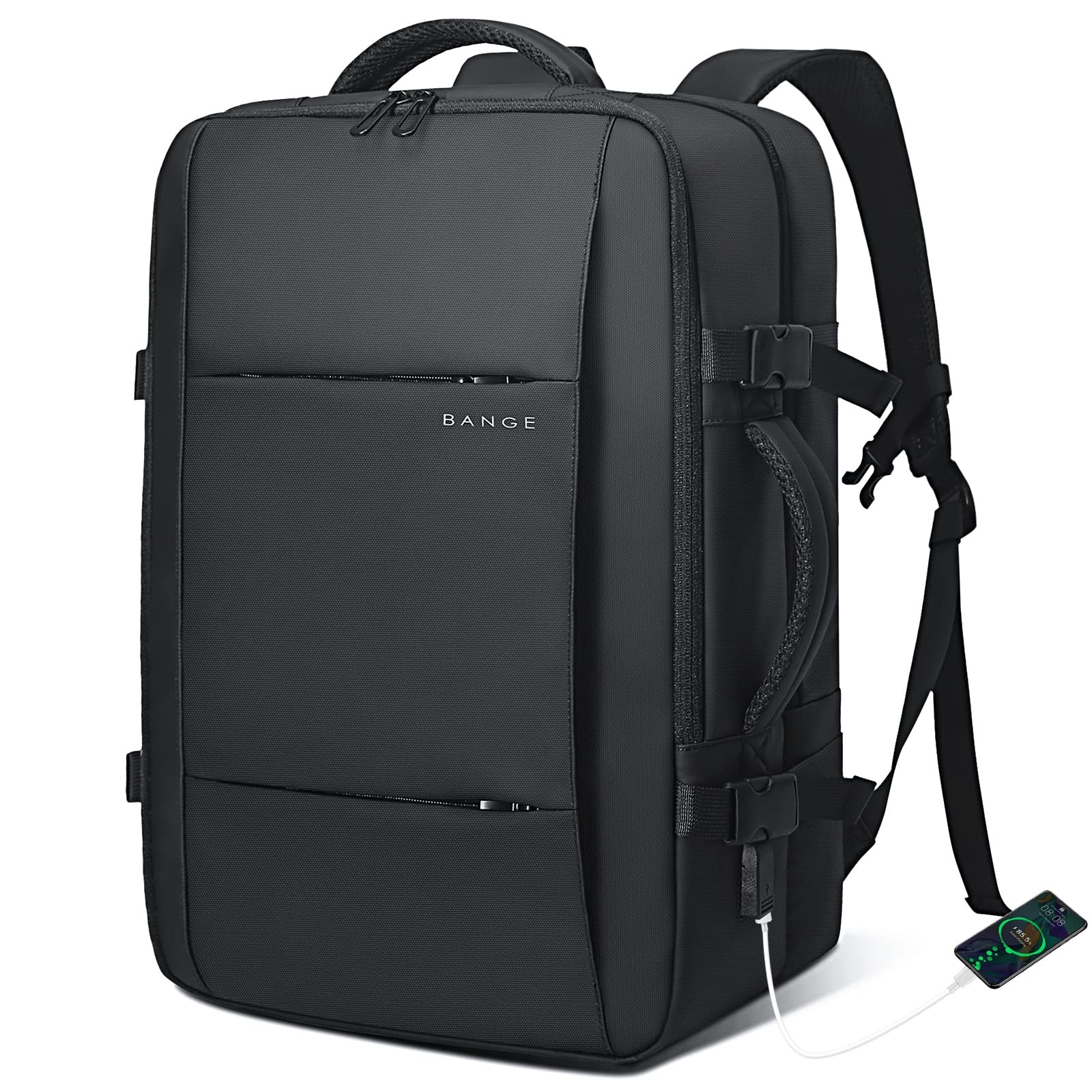 BANGE Travel Backpacks,Flight Approved Carry On 28L(no expansion), Black