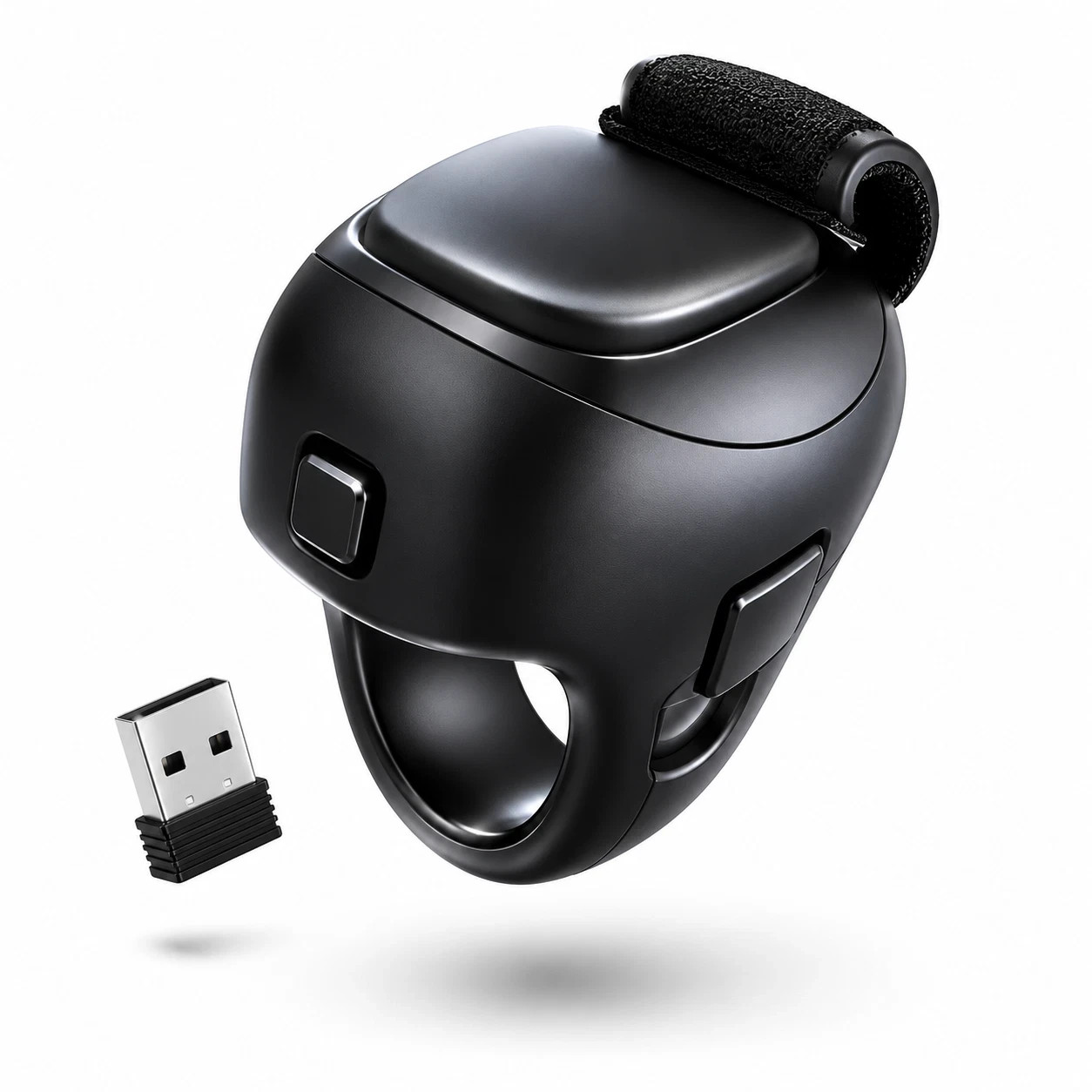 2.4GHz Wireless Finger Mouse Handheld Ergonomic Trackball Mouse USB Receiver