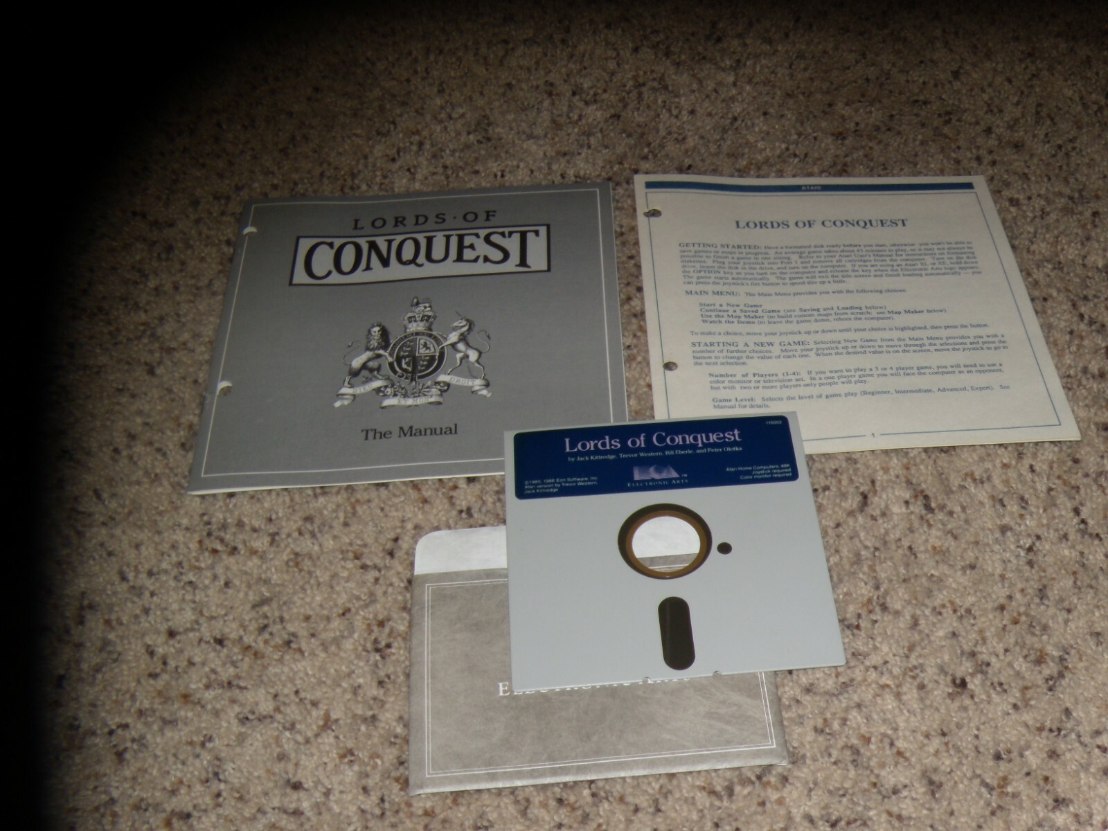 Lords of Conquest for the Atari Home Computer System on 5.25" disk with manual