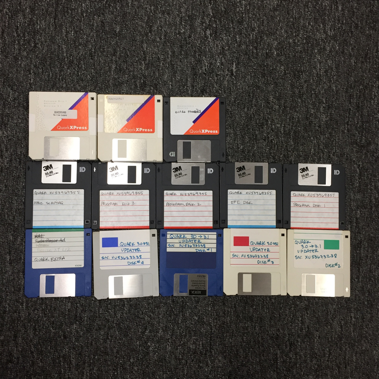 Quark Xpress Version 3.1 Updater 3.5" Floppy Disk Software Set