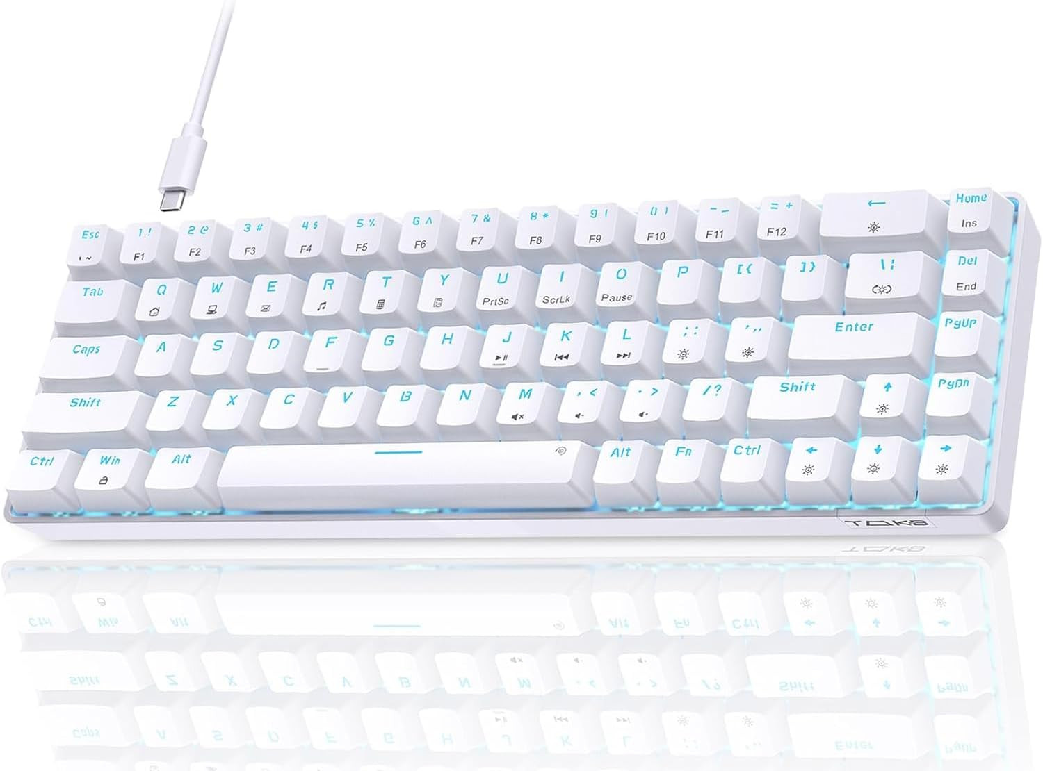 TMKB T68SE Gaming Keyboard, 60% Mechanical Keyboard, LED Backlit Ultra-Compact