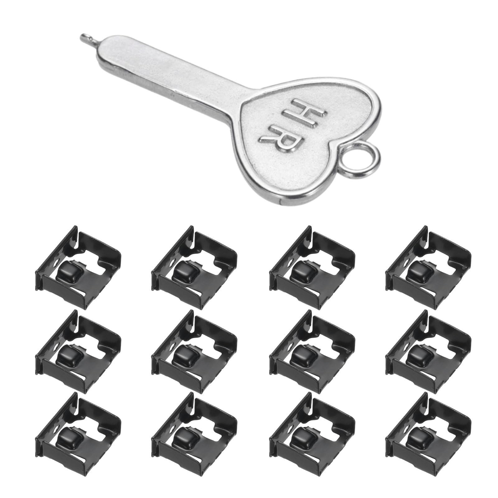 12pcs Metal USB Port Blocker Locks with Coded Key Black Dustproof