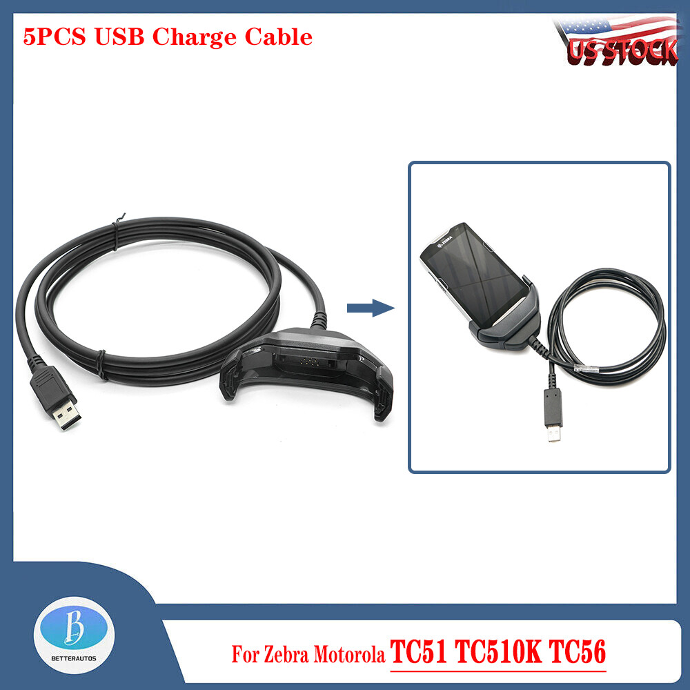 5PCS USB Charge Cable Data Transfer for Zebra  TC51 TC510K TC56