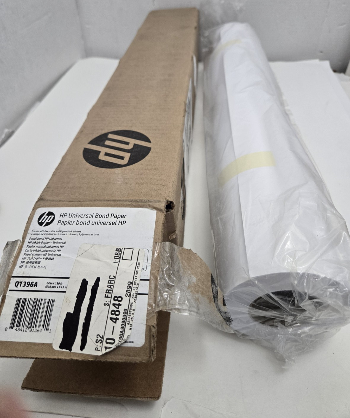 HP Universal Inkjet Print Bond Paper 24" x 150 ft Matte White Q1396A UNUSED READ
