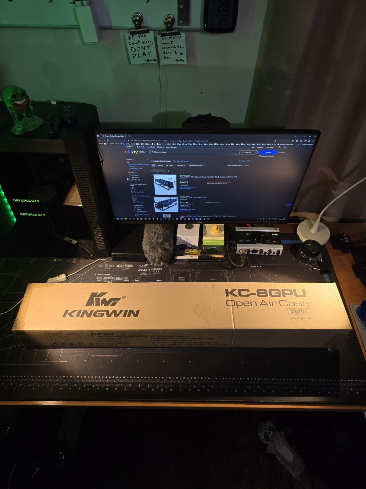 Kingwin KC-8GPU Open Air Case Stackable Black Aluminum Mining Rig Case