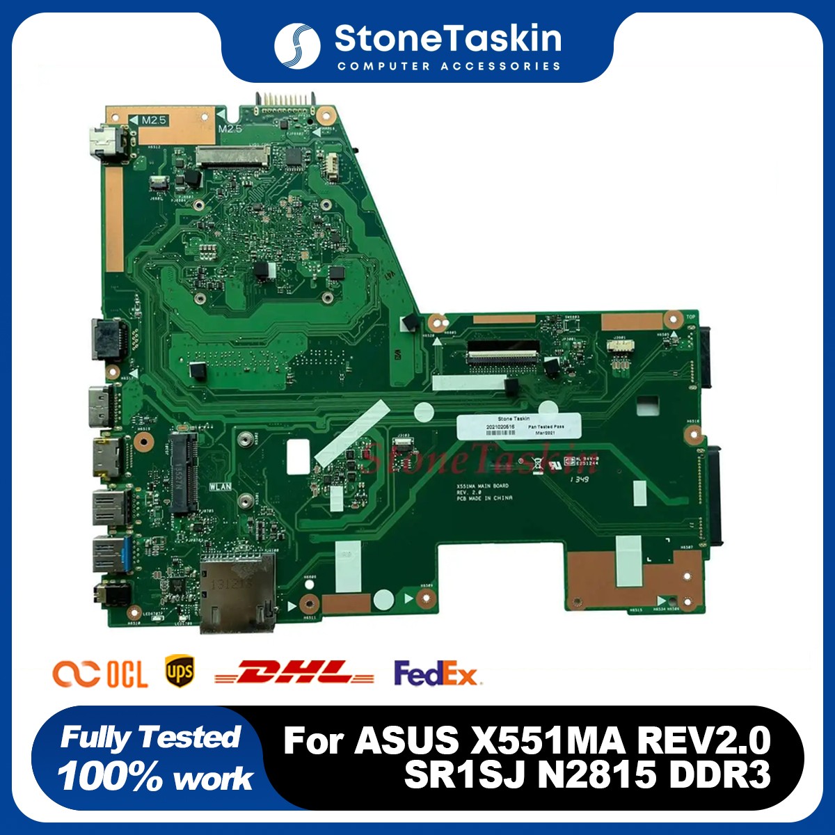 X551MA REV2.0 Mainboard For ASUS X551MA Laptop Motherboard SR1SJ N2815 DDR3