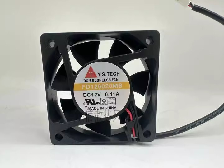 Y.S.TECH FD126020MB 6020 DC12V 0.11A 6CM 2-Pin Cooling Fan