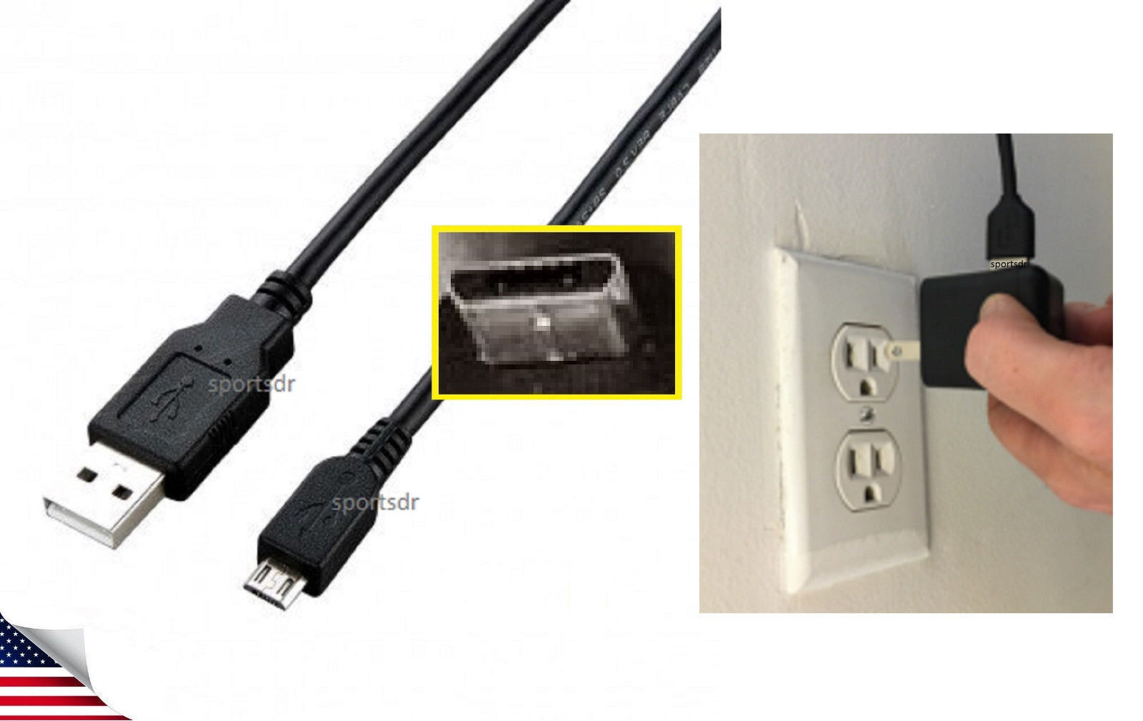 USB Charger Cord Power Cable Wall Plug for Samsung CE0168 Galaxy 8" Tab Tablet