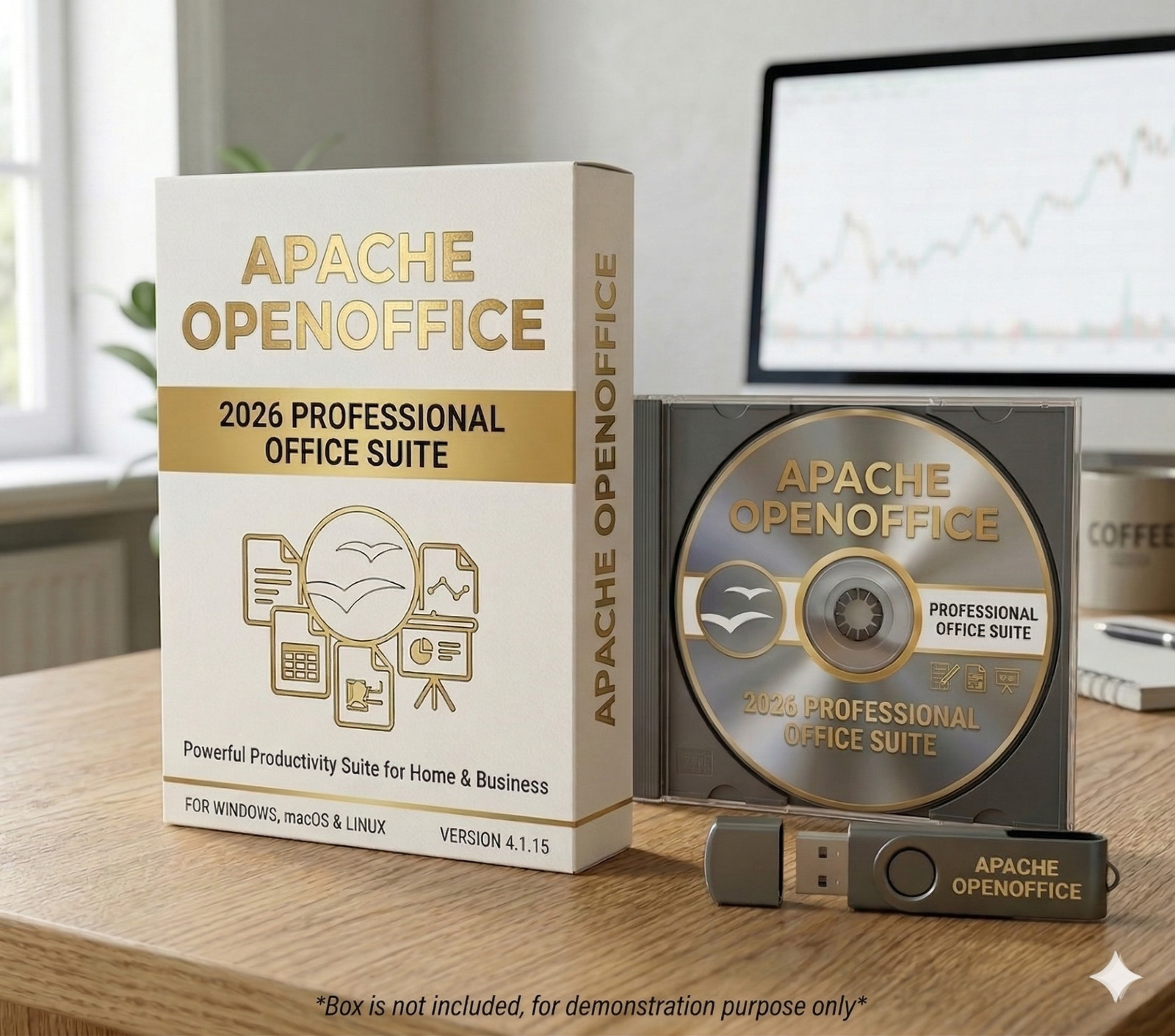 Apache OpenOffice 2026 Professional Suite CD or USB