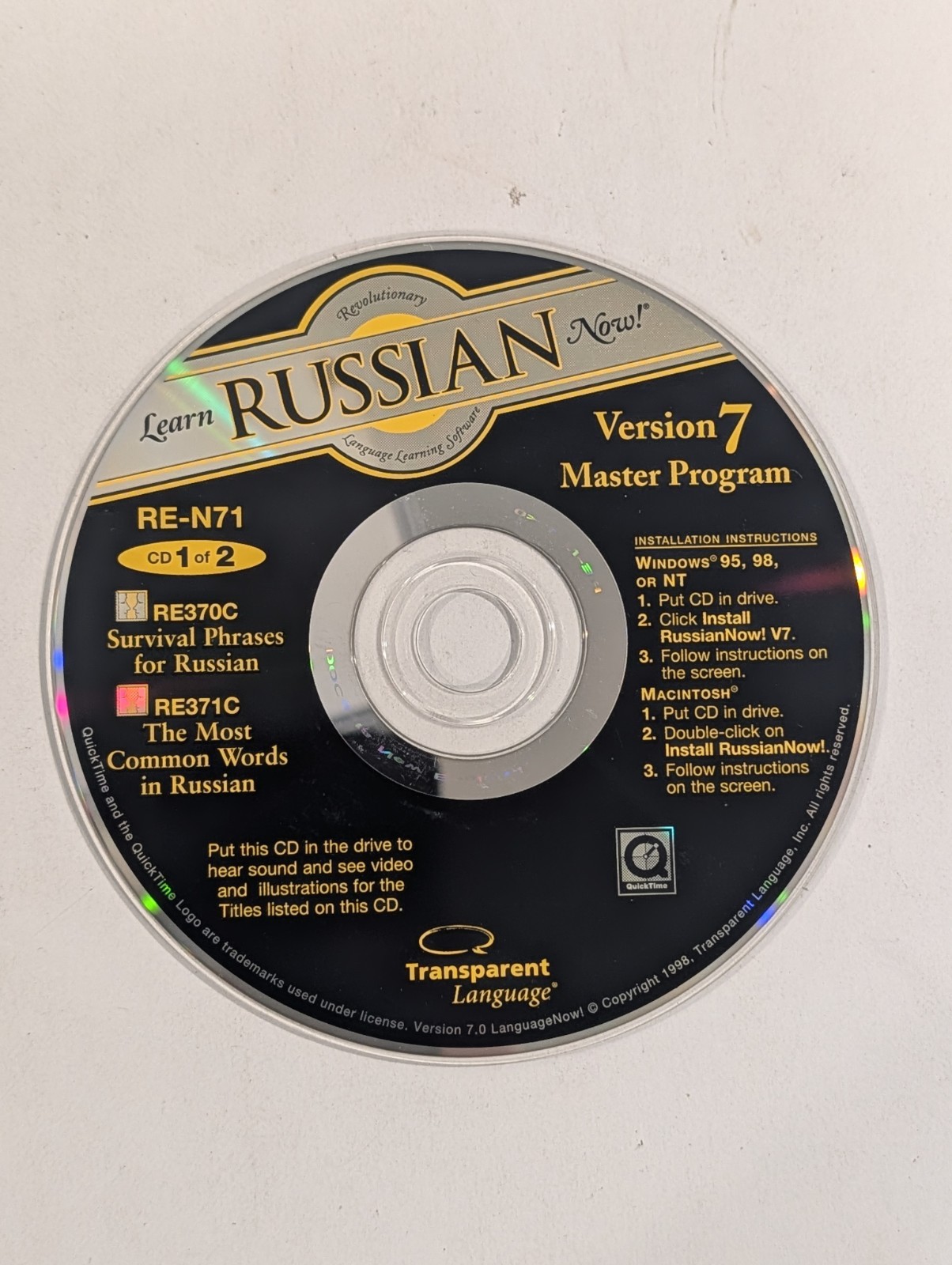 Russian Loose Language PC CD-ROM | Learn Russian Now | Disc Only