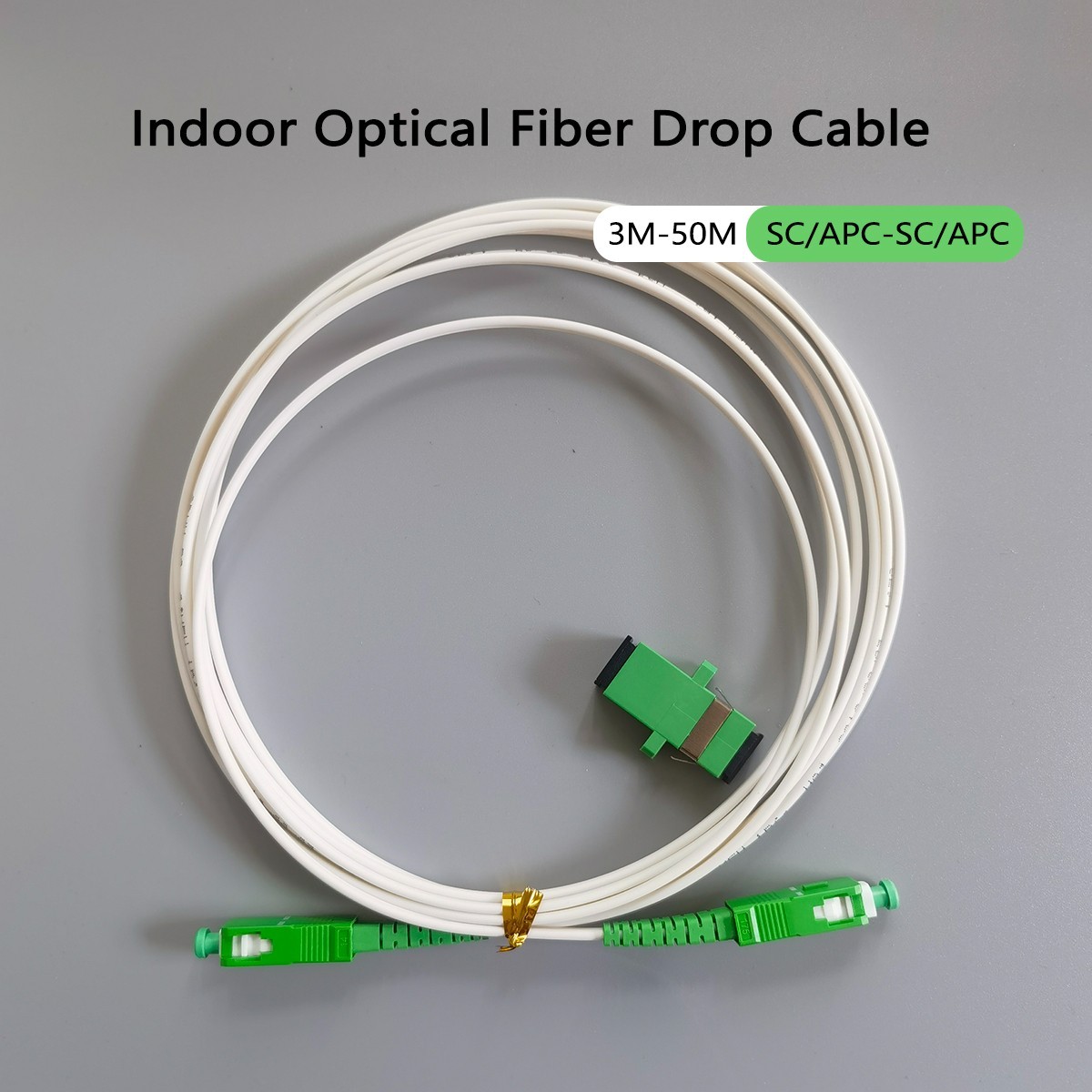 Indoor Fiber Drop Cable Optical Patch Cord FTTH SC/APC-SC/APC Single Mode 3-50M