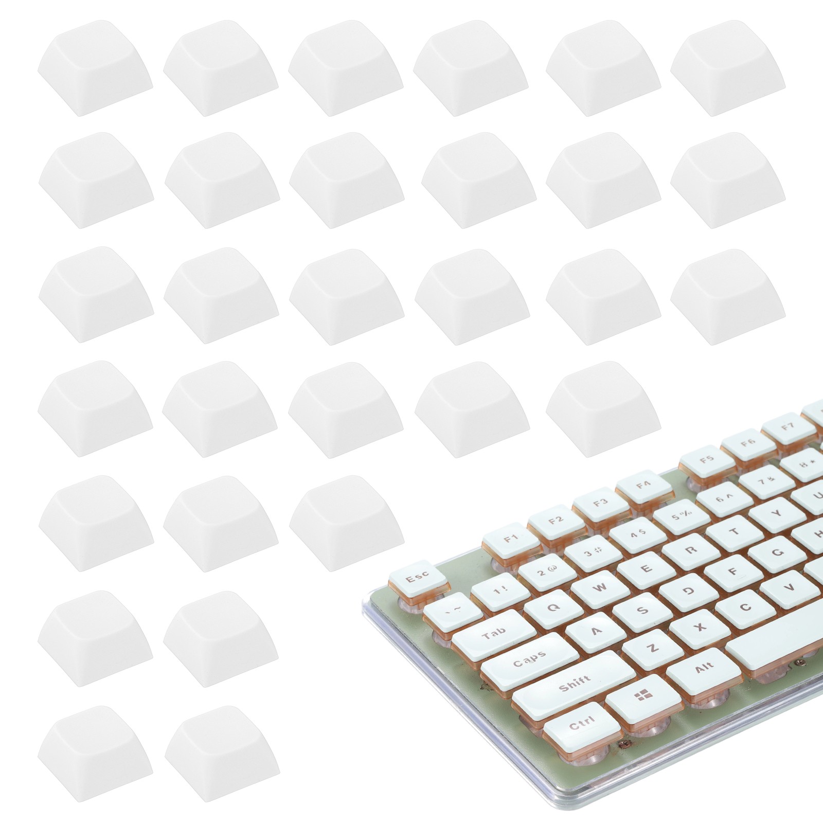 50Pcs XDA Profile Keycap Set PBT Mechanical Numeric Keypads, White