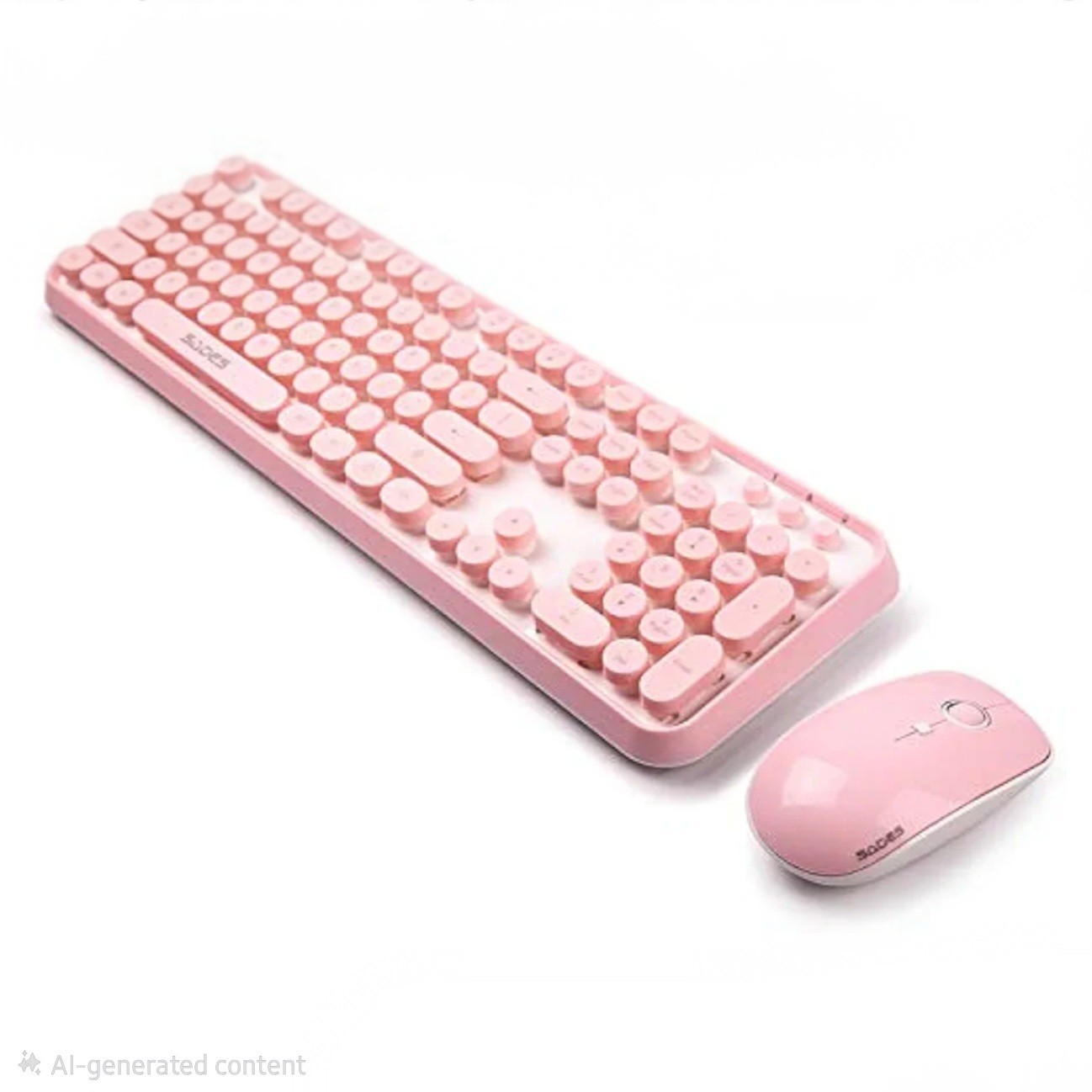 FOPETT Wireless Keyboard and Mouse Combo, 104 Keys Full-Sized - White