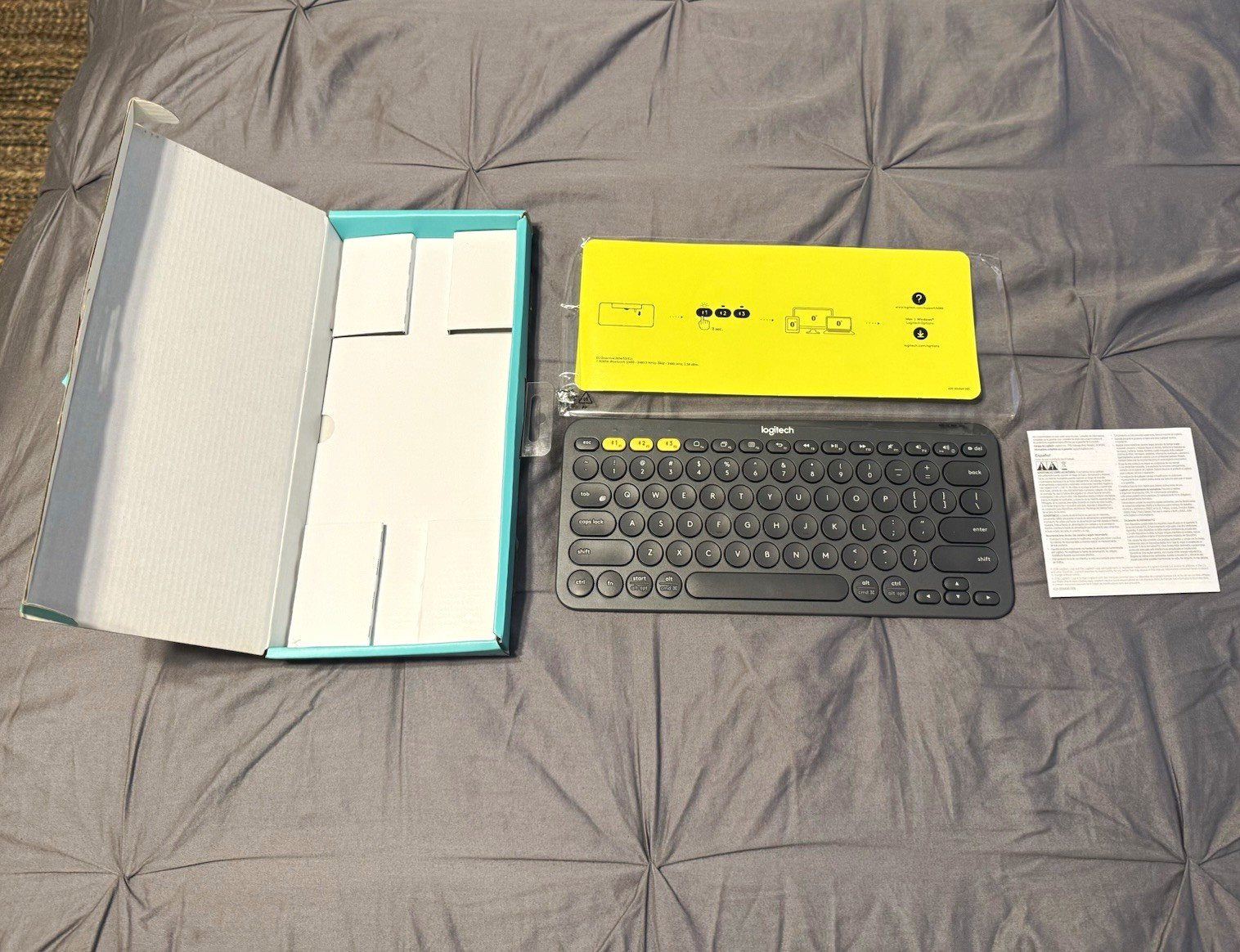 Logitech K380 Multi-Device Bluetooth Wireless Keyboard Dark Gray Open Box