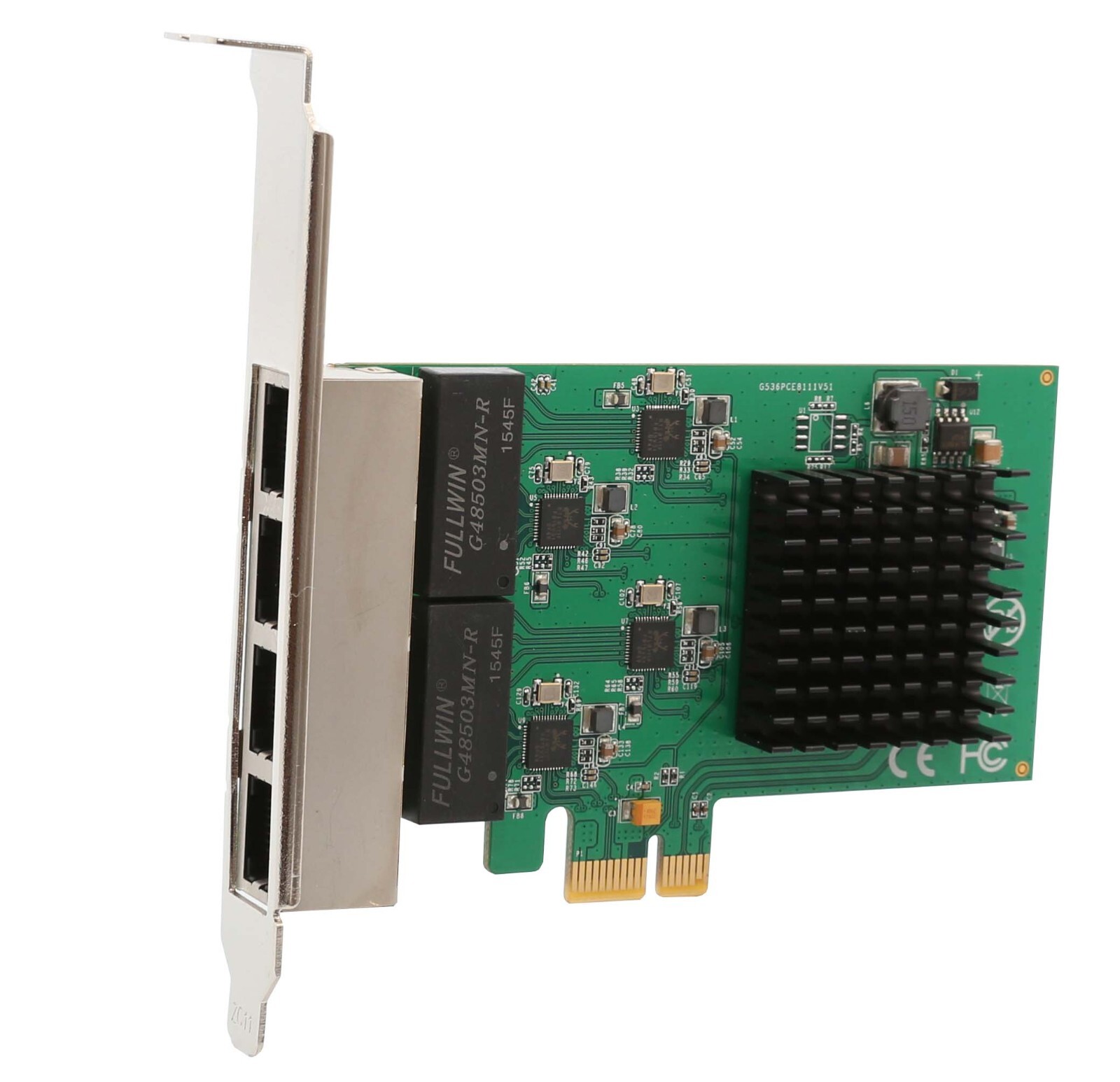 USED PCI-Express 2.0, x4, 4-Port GB Ethernet RJ45 Card, Realtek+ASMedia Chipsets