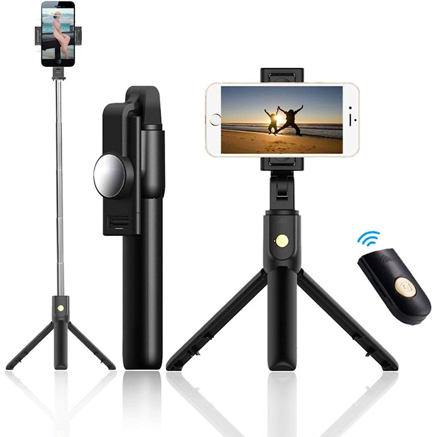 For Galaxy S23/S24/S25/Plus/Ultra/Edge - Selfie Stick Wireless Built-in Tripod