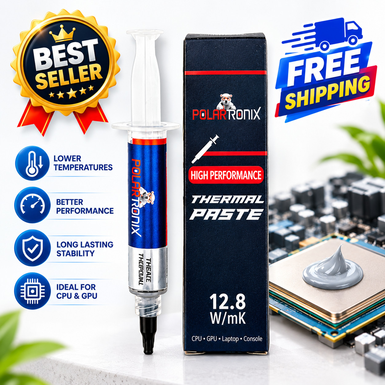Premium Thermal Paste for Computer CPU GPU Laptop Made in USA 4 Gram
