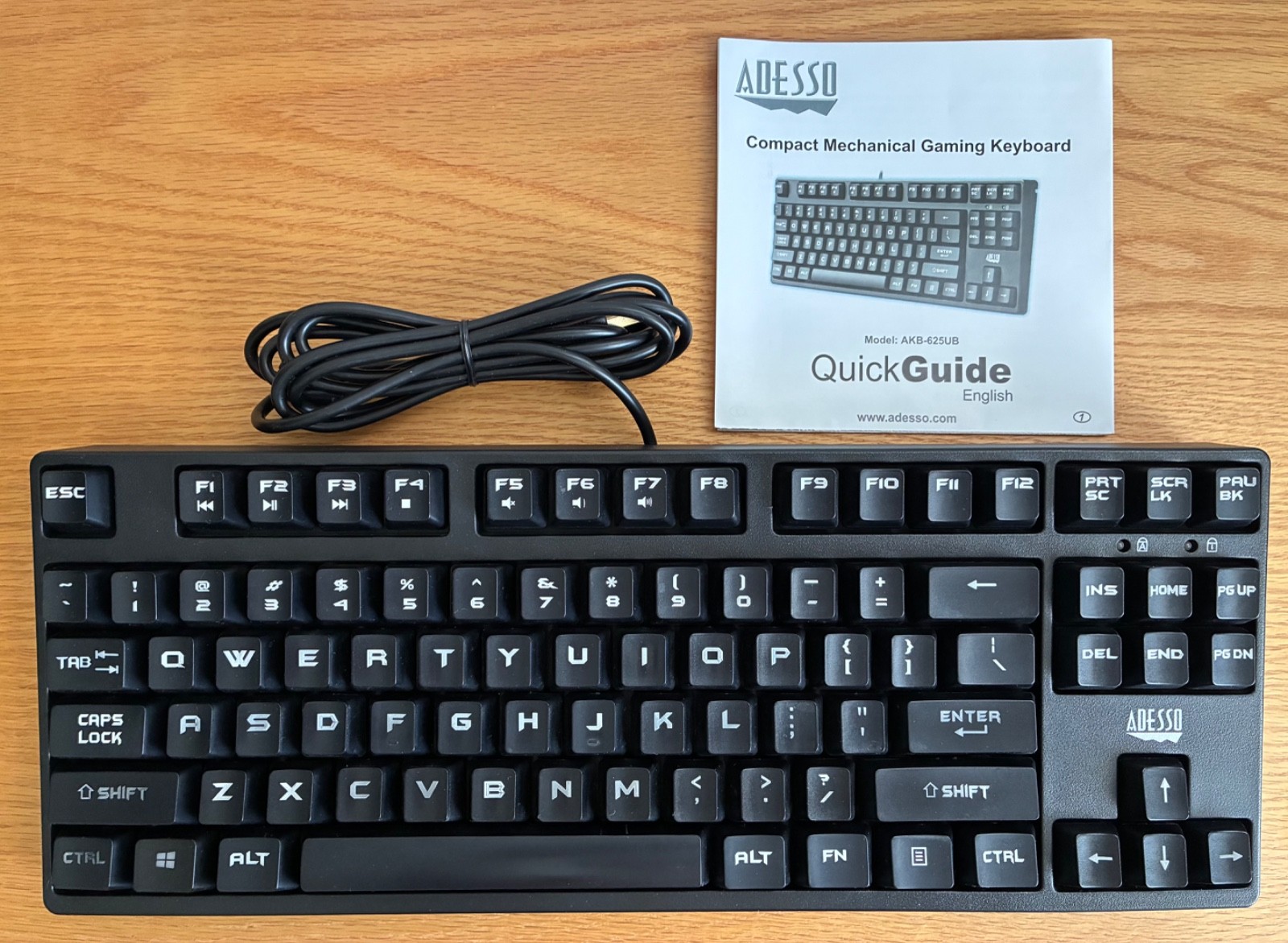 Adesso Easy Touch AKB-625UB Compact Mechanical Keyboard TKL Kailh Blue Switch