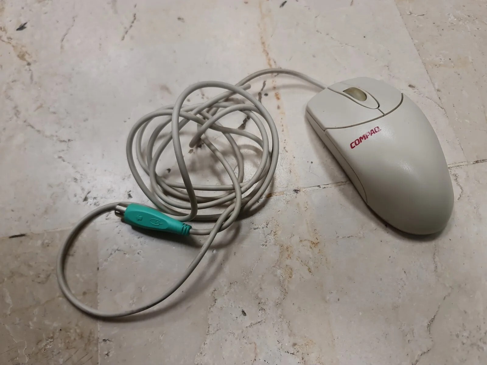 Vtg HP Track Ball PS/2 Mouse M-S48A 2-Button Scroll Wheel Wired Hewlett Packard