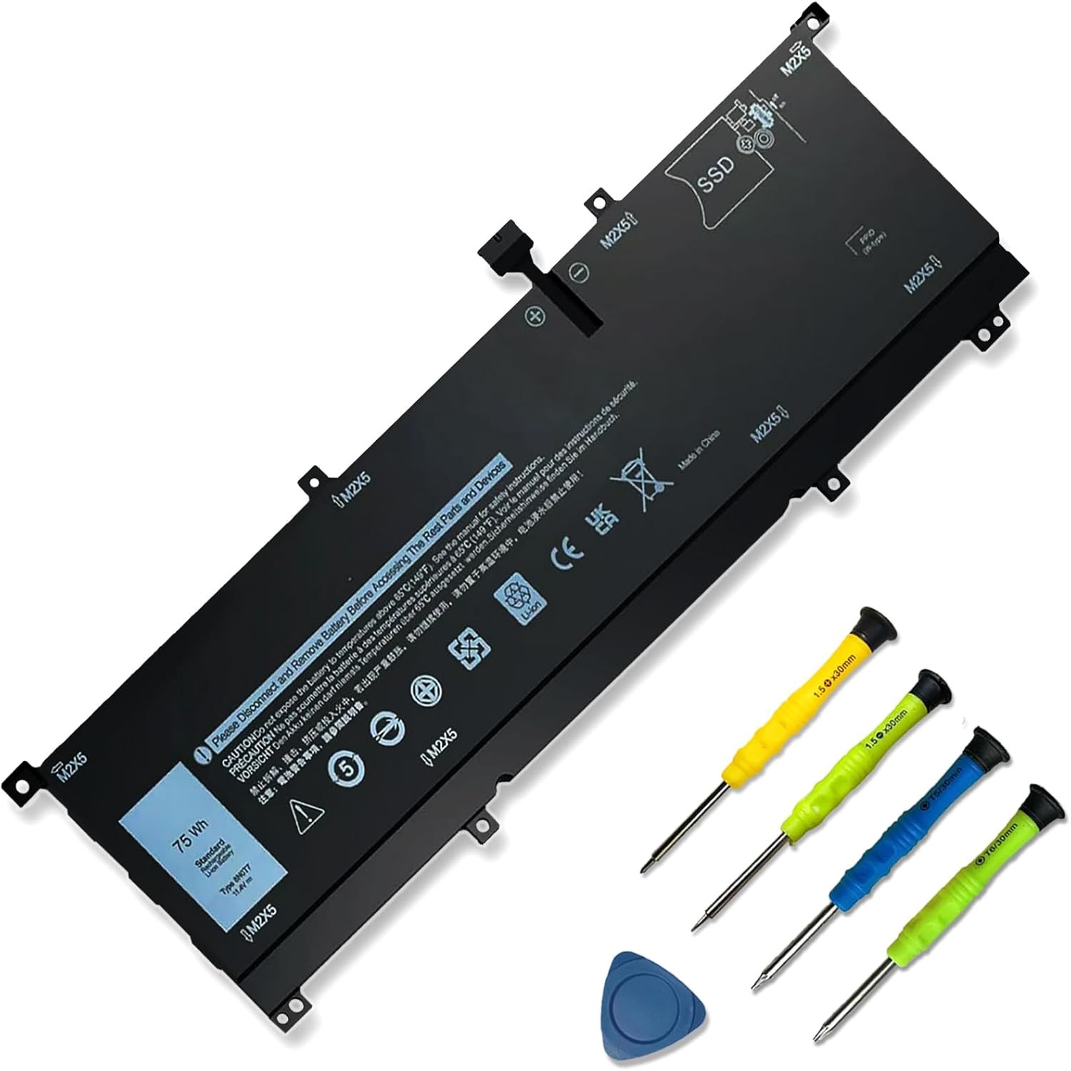 8N0T7 Laptop Battery Replacement for DELL XPS 15 9575 2 in 1 Precision 5530 2